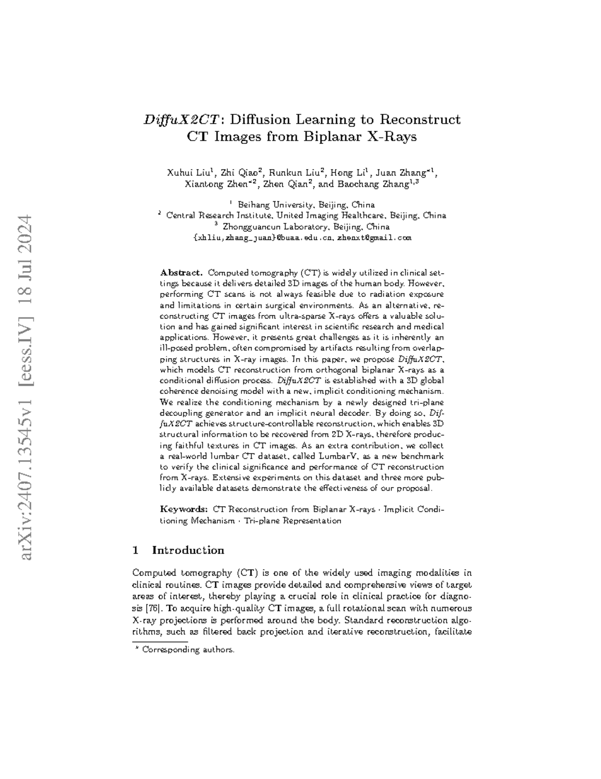 DiffuX2CT: Conditional Diffusion Model for CT Image Reconstruction from ...