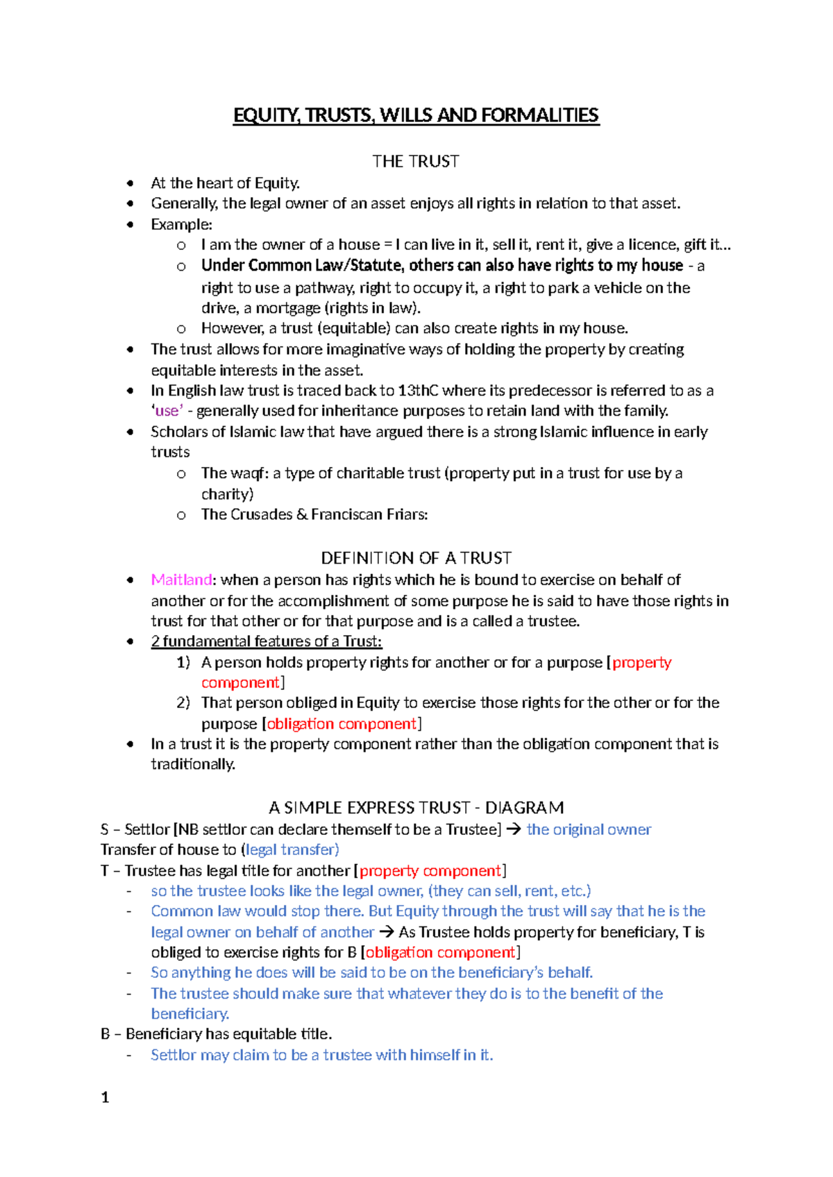 Equity & Trusts Overview: Understanding Legal Concepts and Structure ...