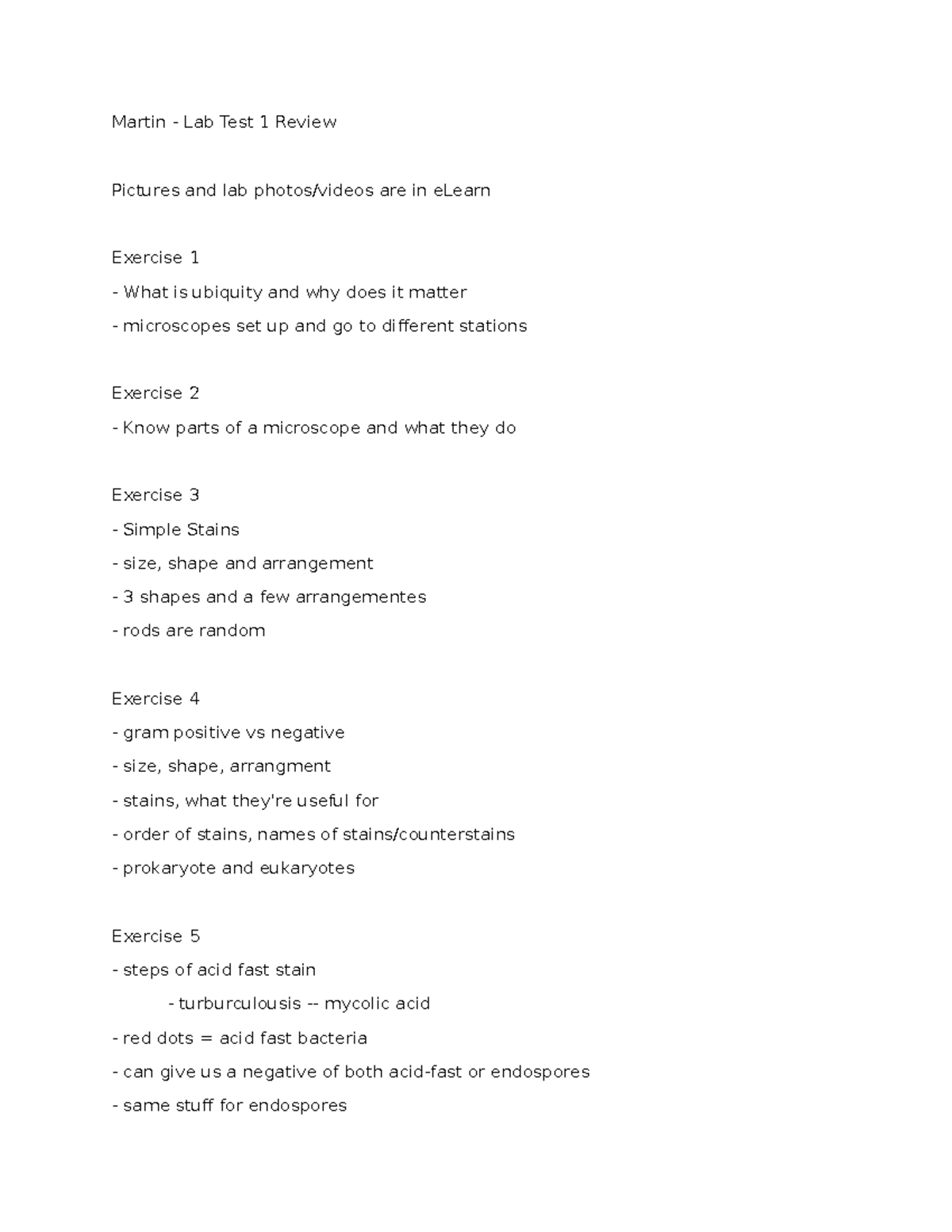 Martin - Lab Test 1 Review - Martin - Lab Test 1 Review Pictures and ...