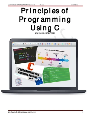 Principles of Programming using C 22POP13: Functions & Recursion ...