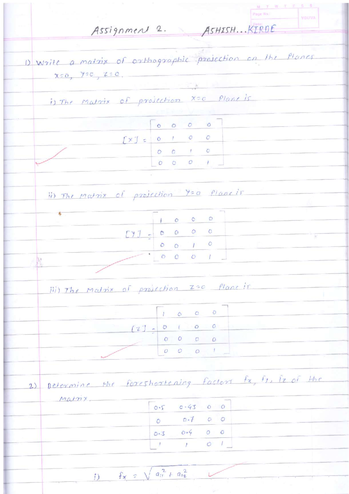 MTWTFSS Assignment 2: Orthographic Projections and Transformations ...