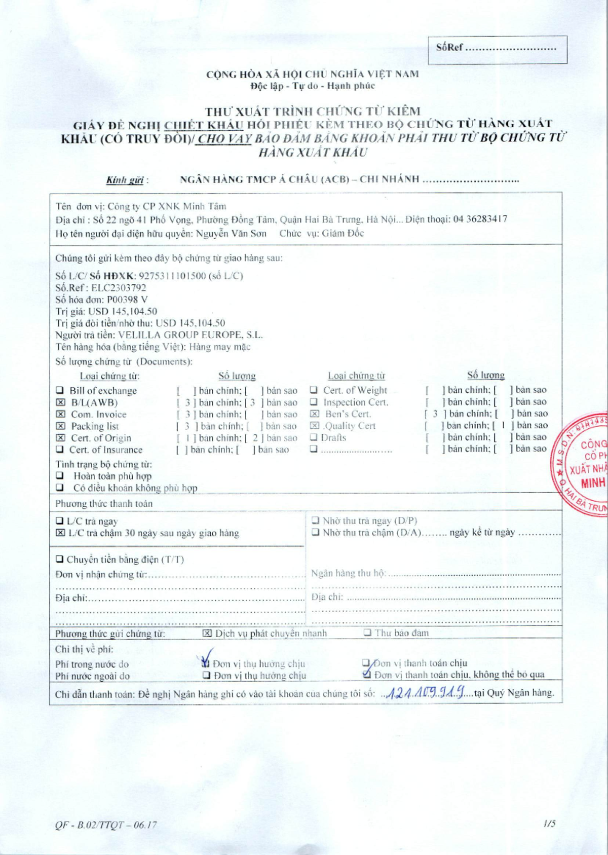 Invoice and COs for Export Position in VN - Studocu