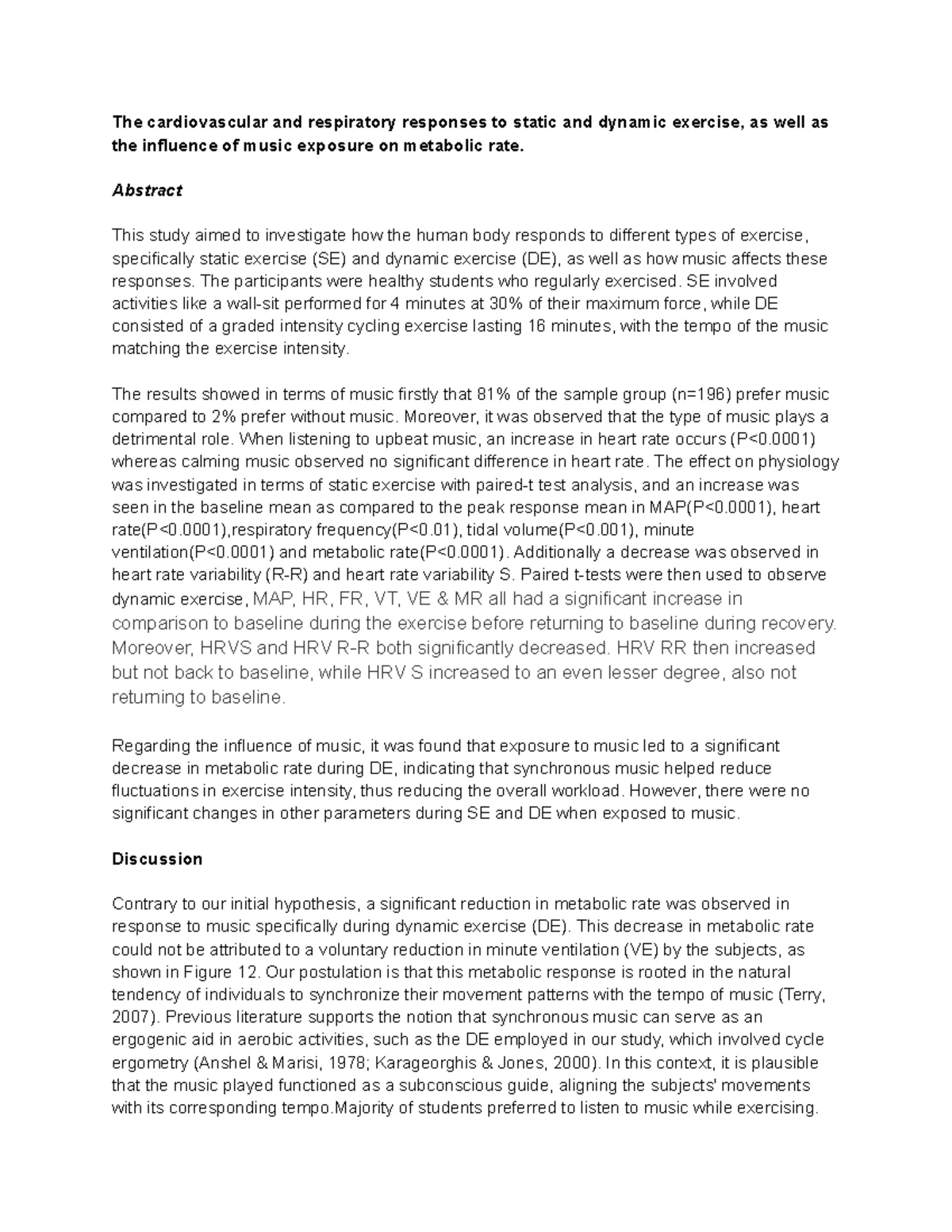 Research based DRAFT intro - The relationship between music and ...