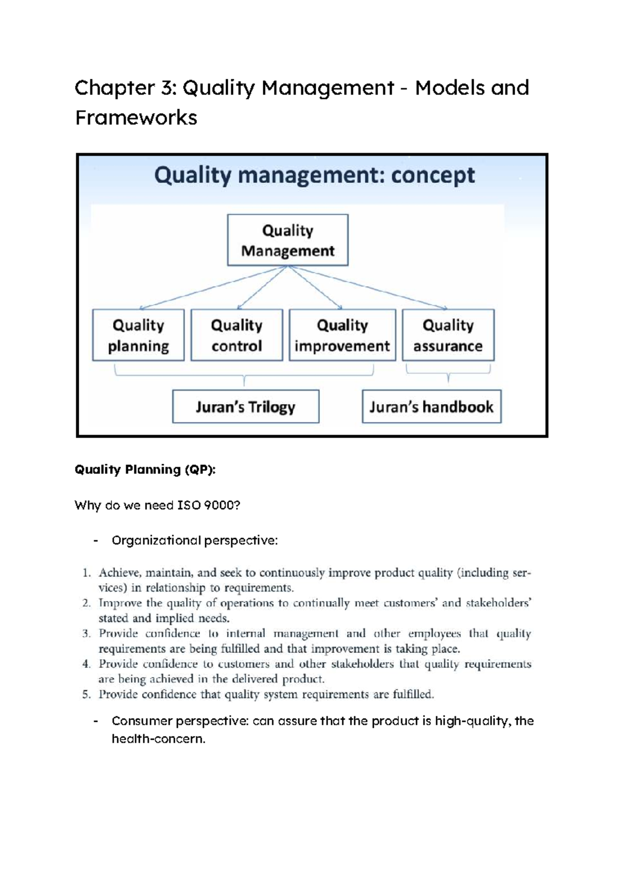 Chapter 3: Quality Management Models & Frameworks (QP) - Studocu