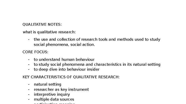 Qualitative Research Notes: Understanding Social Phenomena and Methods ...
