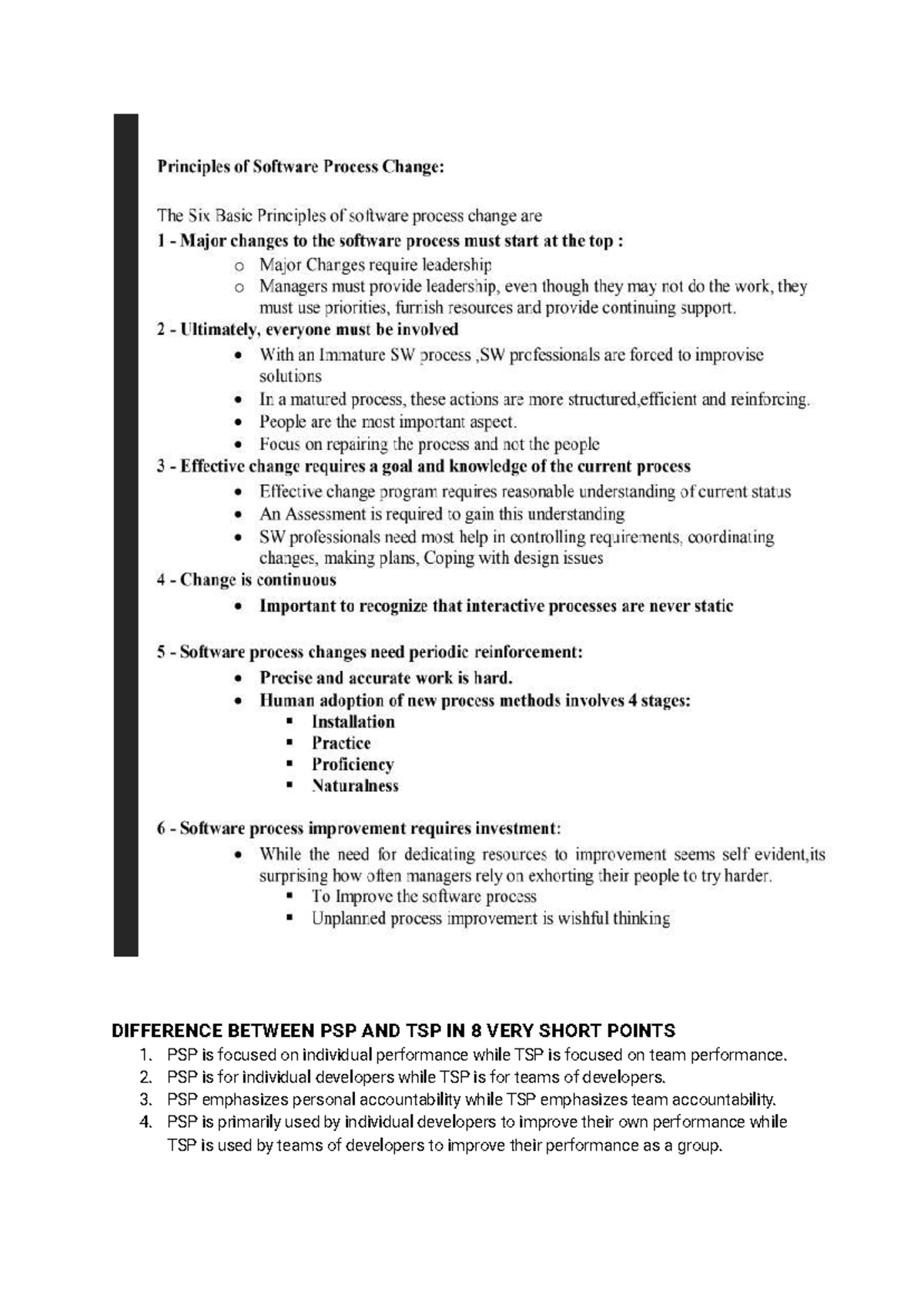 SPPM LAQS - Key Points on PSP, TSP, and Software Process Assessment ...