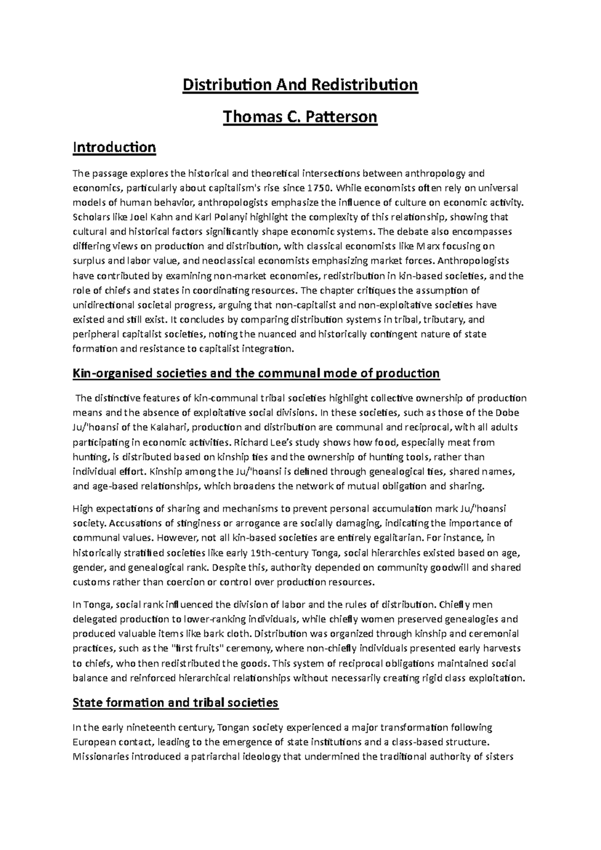 Distribution and Redistribution: Analyzing Economic Systems in ...