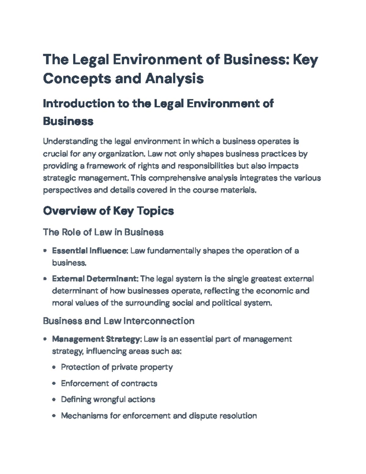 Legal Environment of Business: Key Concepts & Strategic Analysis - The ...
