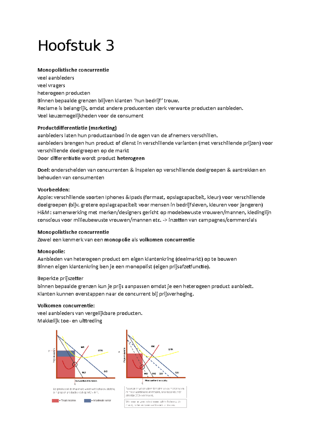 H3 - Monopolistische Concurrentie en Productdifferentiatie V5 - Studeersnel