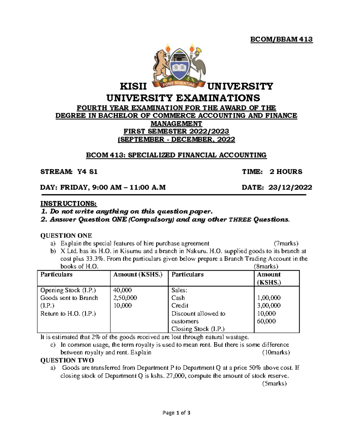 BCOM 413: Specialized Financial Accounting Exam Notes - Y4 S1 - Studocu