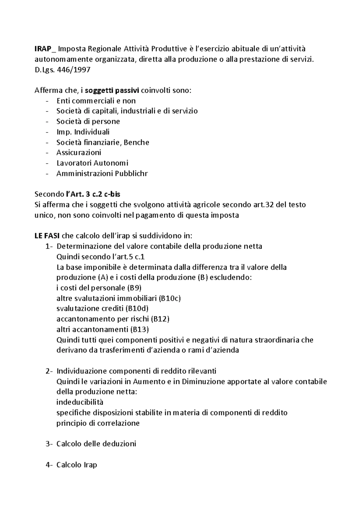 variazioni in aumento e diminuzione