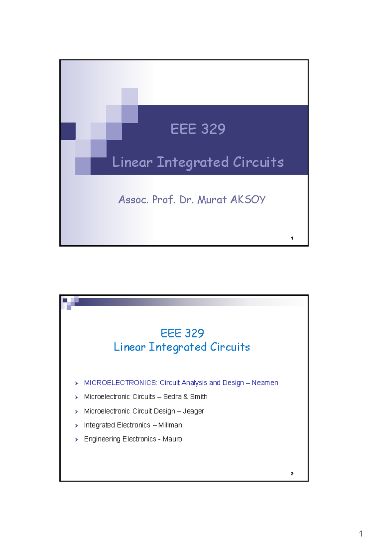 EEE 329 Linear Integrated Circuits Lecture Notes - 2022 Edition - Studocu