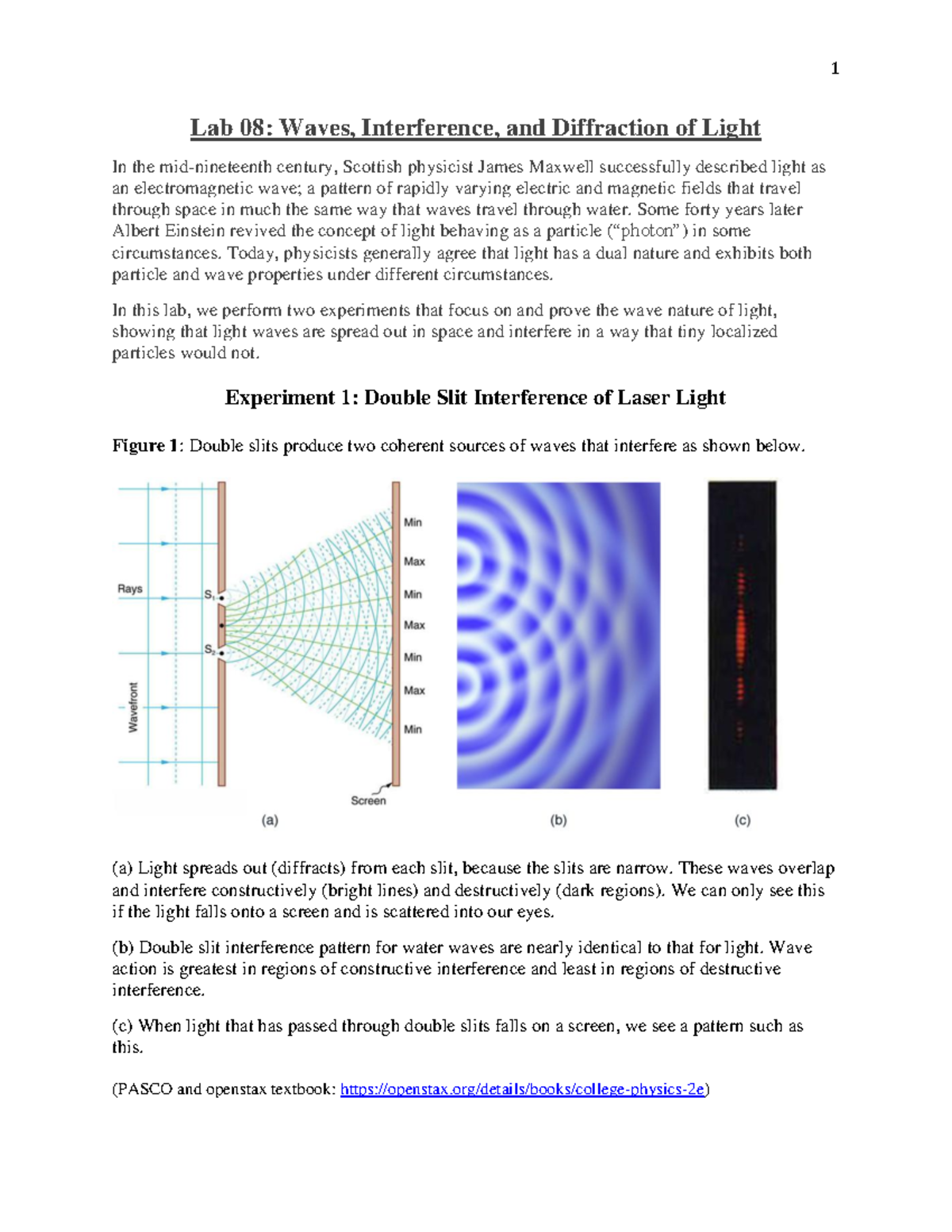 Lab 08: Exploring Waves, Interference & Diffraction of Light - Studocu