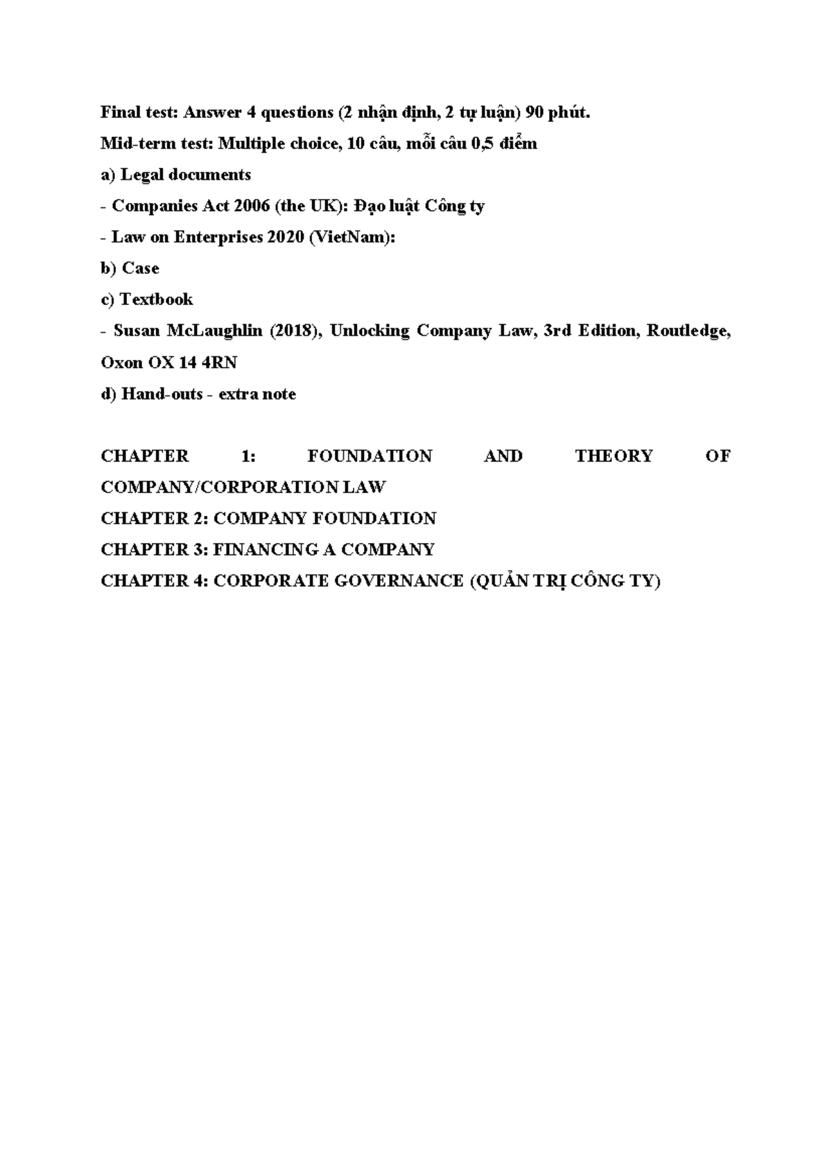 Final Exam HQ-Ghi-bài: Corporation Law Overview and Key Concepts - Studocu