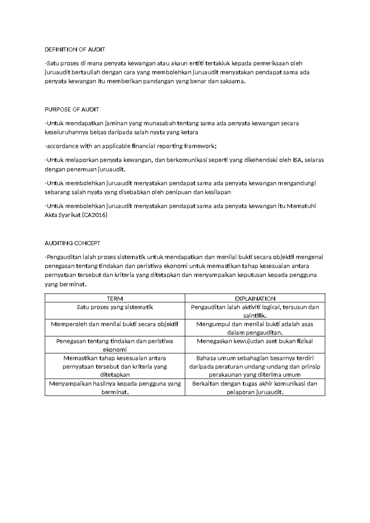 Chapter 1: Audit - Definition, Purpose, and Concepts (ACC101) - Studocu