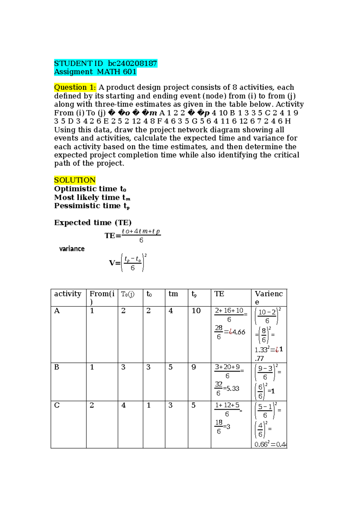 MATH 601 Assignment 1: Project Design & Inventory Management Analysis ...