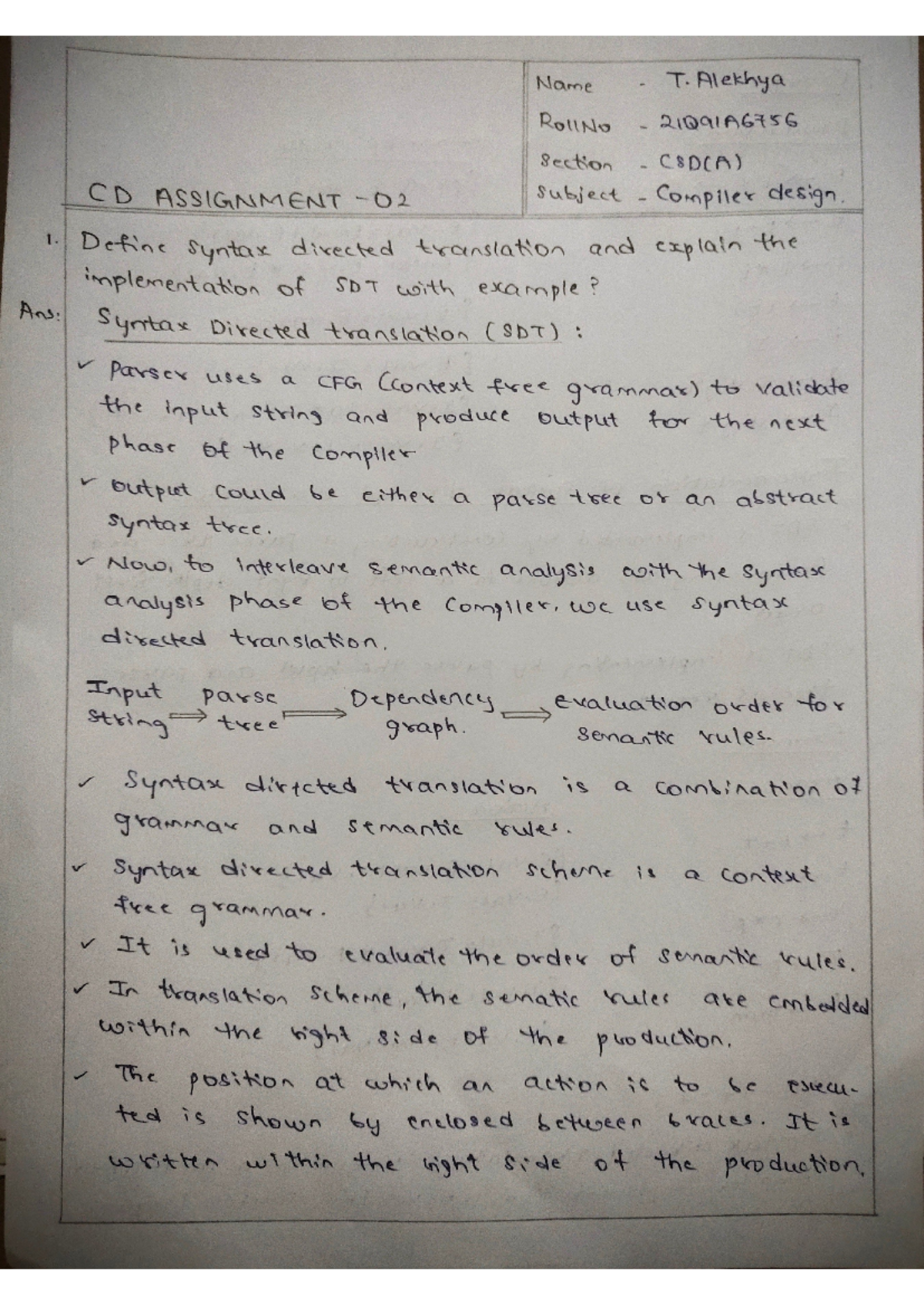 CD assignment 2 - Nothing - Name T. Alekhya RollNo 21Q91A6756 section ...