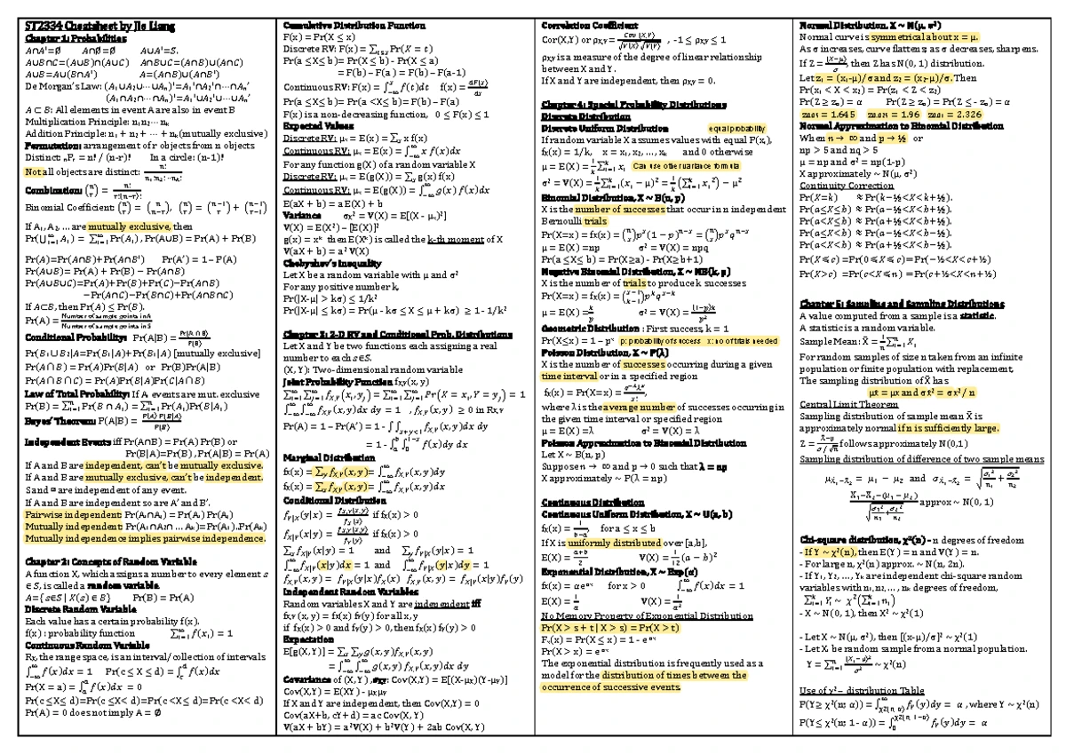ST2334 Tutorial 08: Probability & Statistics Questions and Answers ...