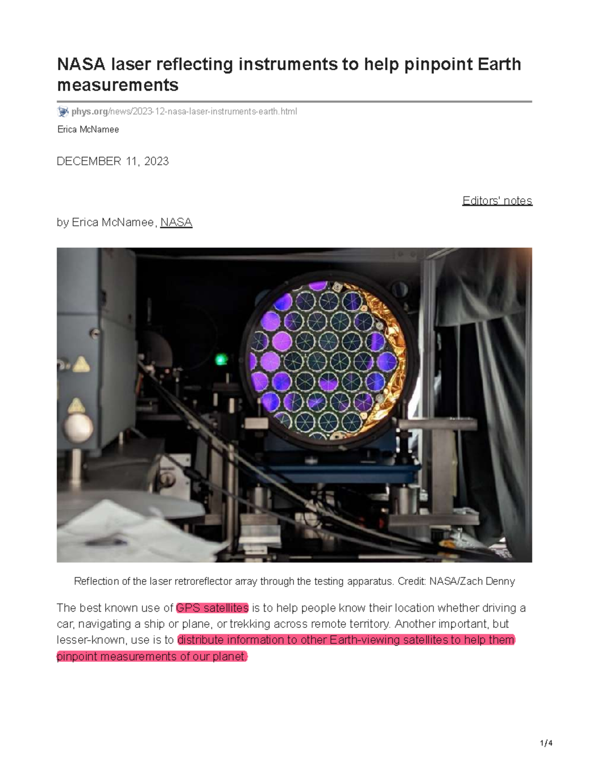 NASA Laser Retroreflector Arrays: Enhancing Earth Measurement Accuracy ...