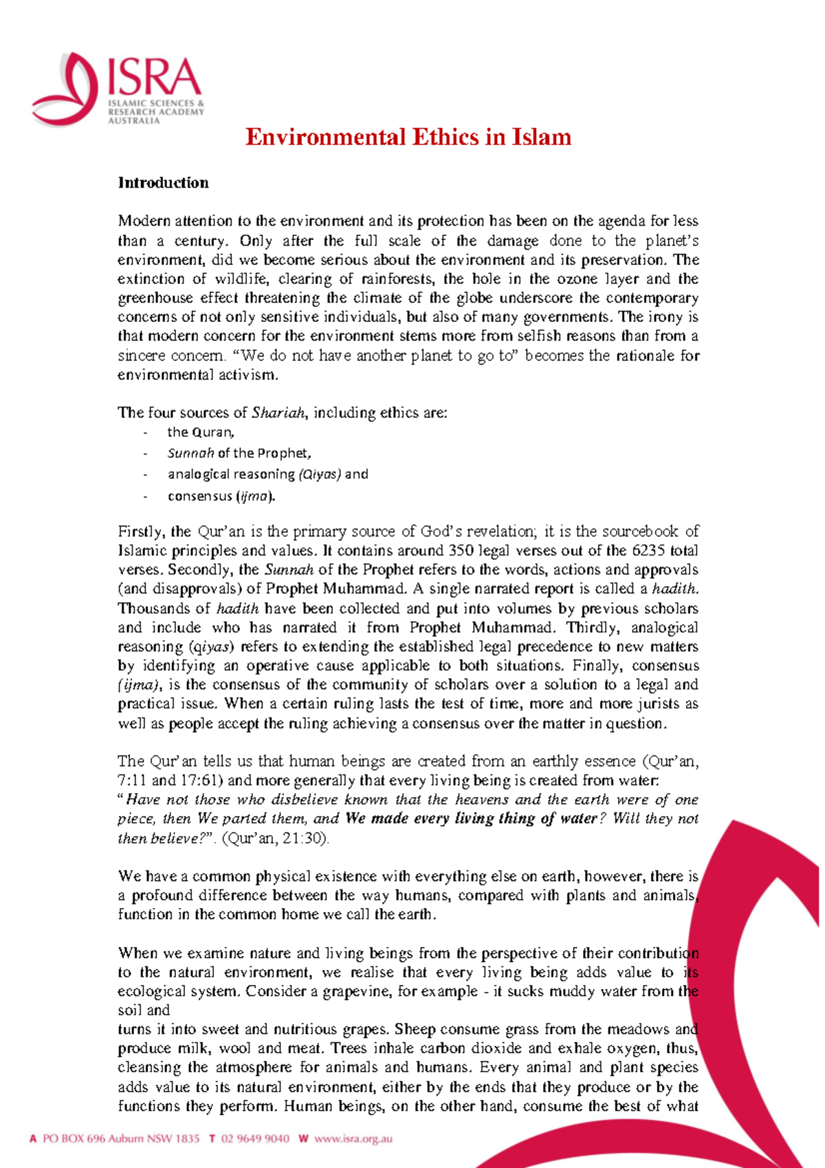 Islamic Environmental Ethics: Principles and Practices in Modern ...