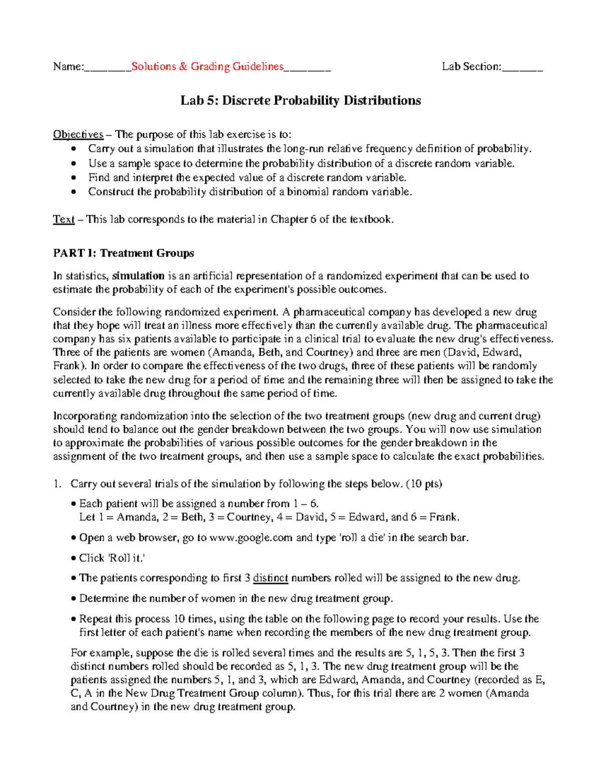 Lab 5 - Discrete Probability Distributions - Solution Overview - Studocu