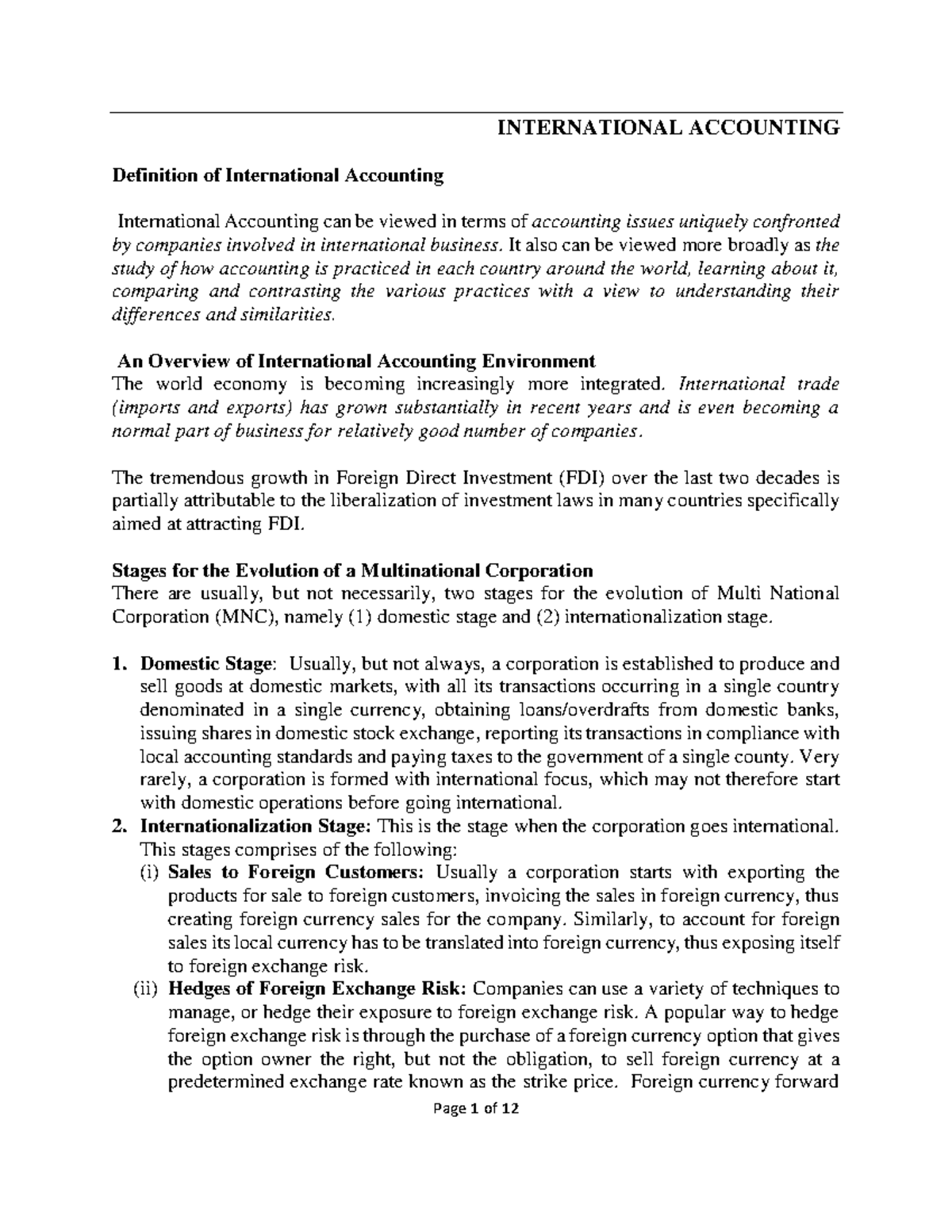 International Accounting: An Insight into Global Financial Practices ...