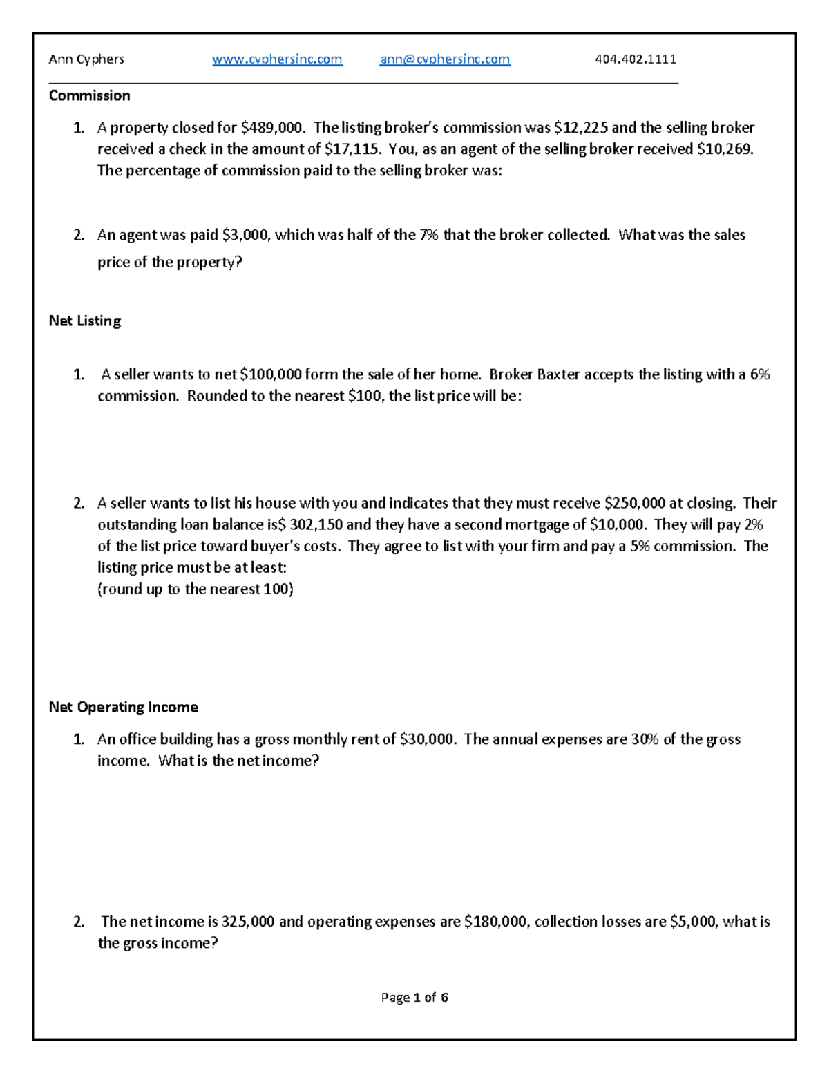Real Estate Math Made Easy Q A - Copy - - Studocu