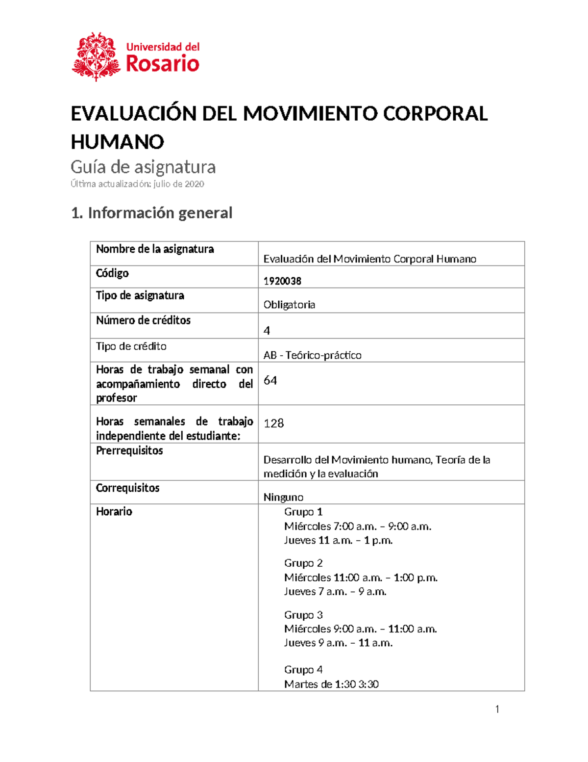 GUÍA DE Asignatura EMCH 2024-1 - EVALUACIÓN DEL MOVIMIENTO CORPORAL ...