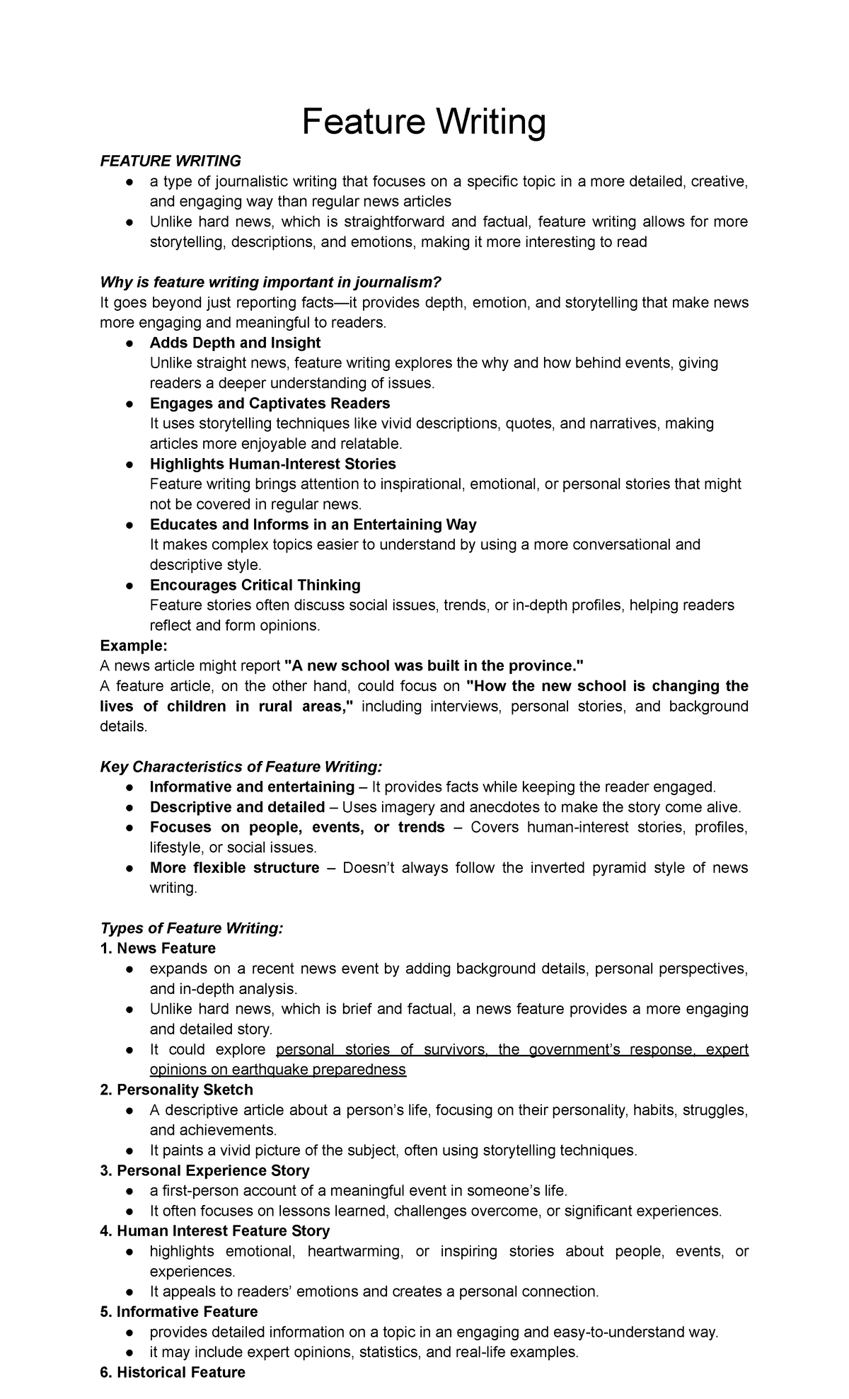 Feature Writing in Campus Journalism: Engaging Stories and Insights ...