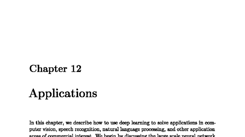 Chapter 12: Applications of Deep Learning in AI (DL Unit 5) - Studocu
