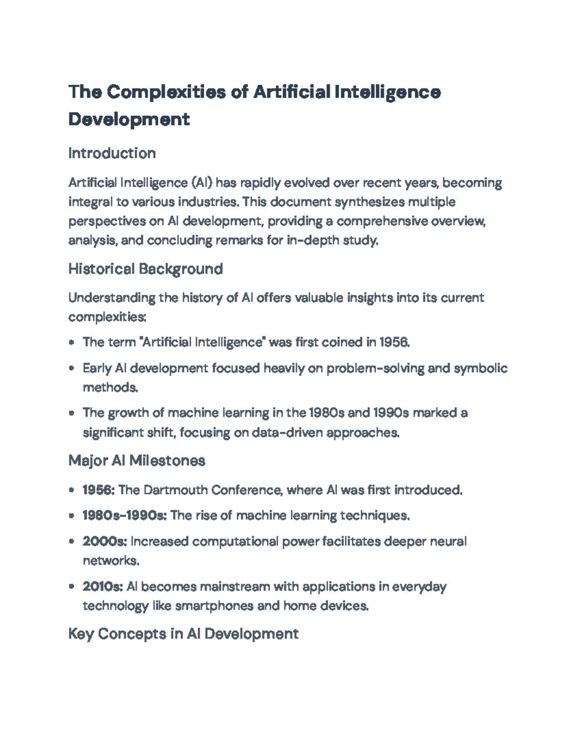 Comprehensive Overview of AI Development and Its Implications - The ...