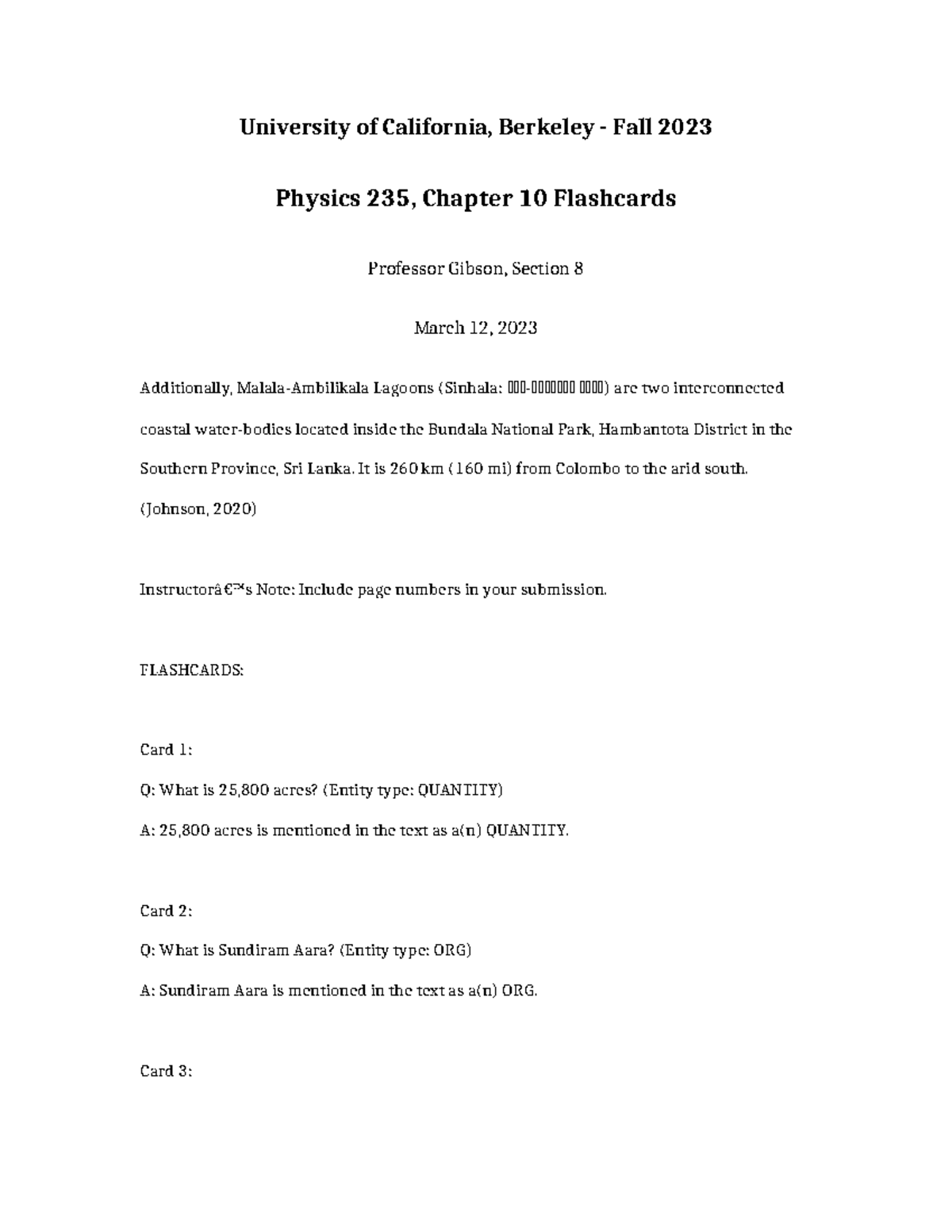 UC Berkeley Fall 2023 Physics 235 Chapter 10 Flashcards - Studocu