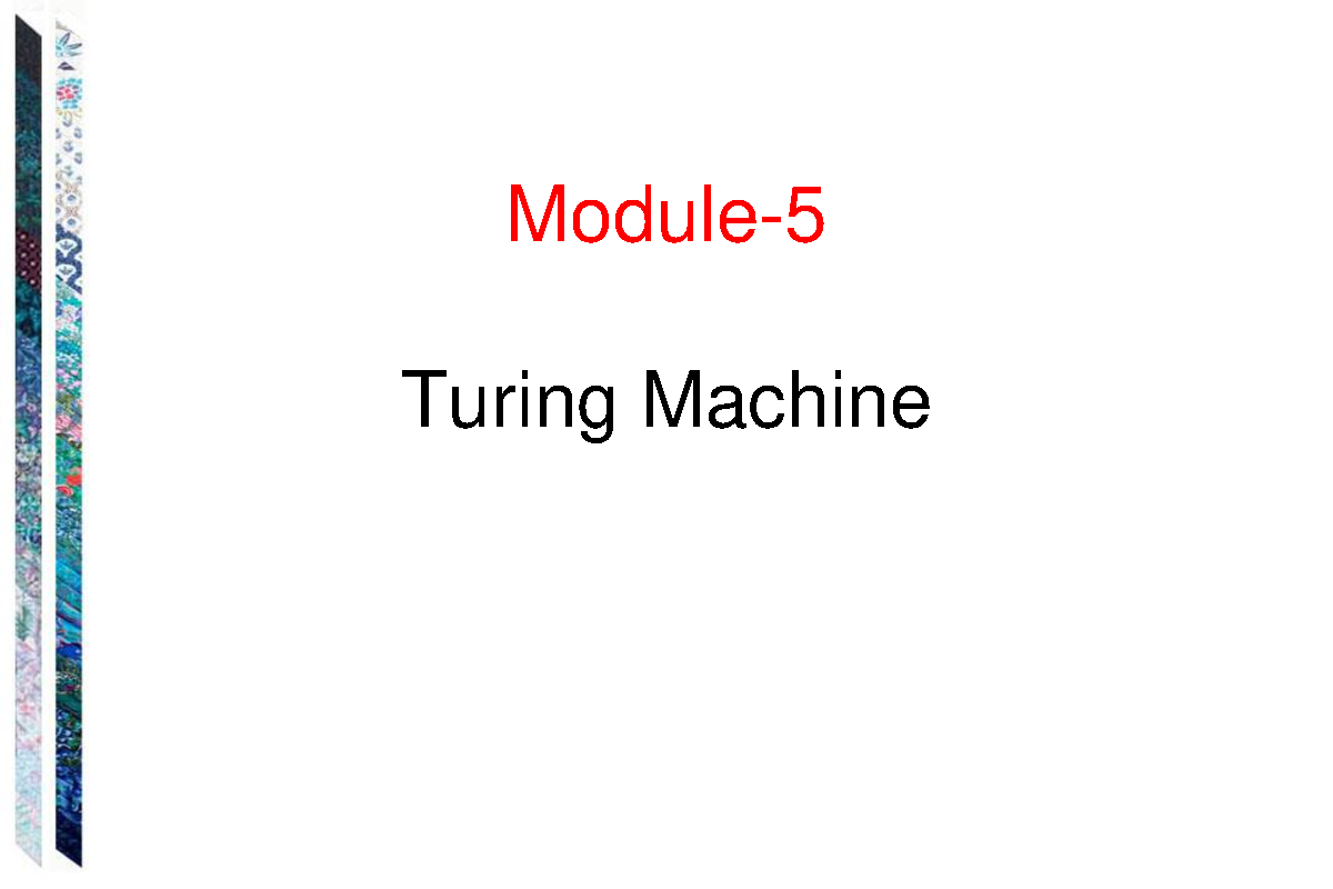 Module-5: Turing Machine Concepts and Applications (TM-101) - Studocu