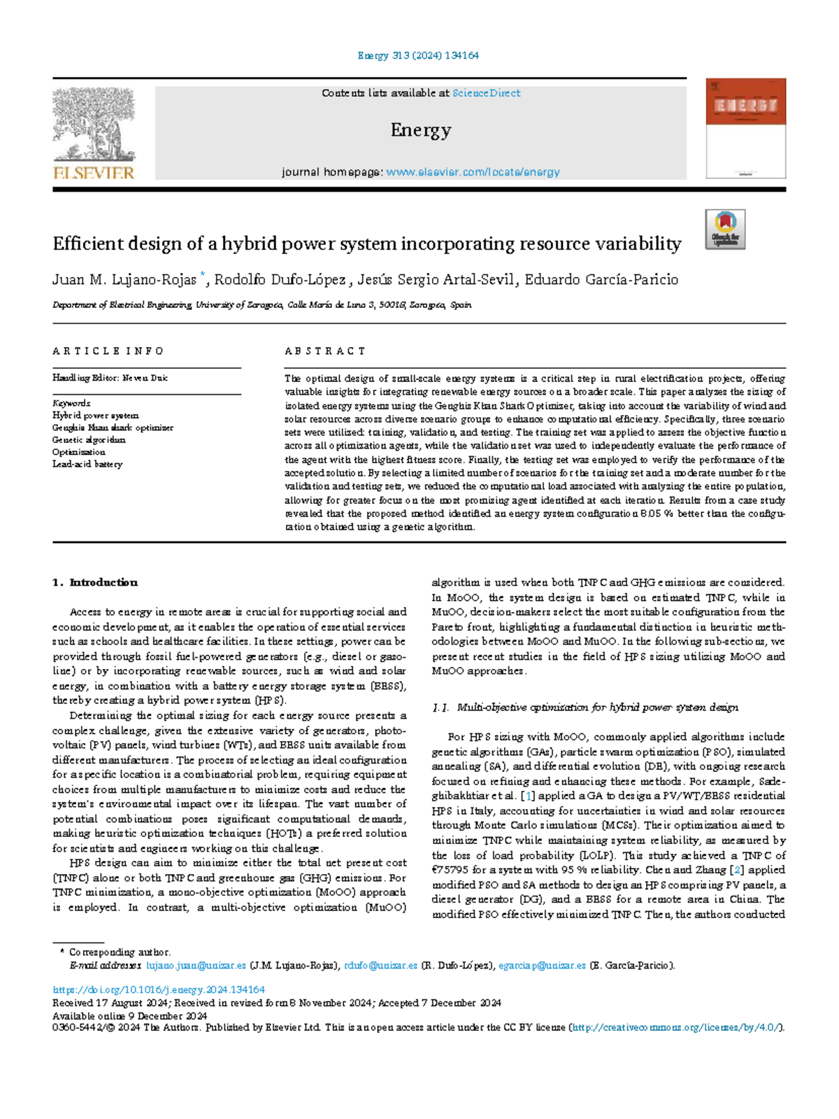Efficient Design of Hybrid Power Systems: Energy 313 (2024) Insights ...