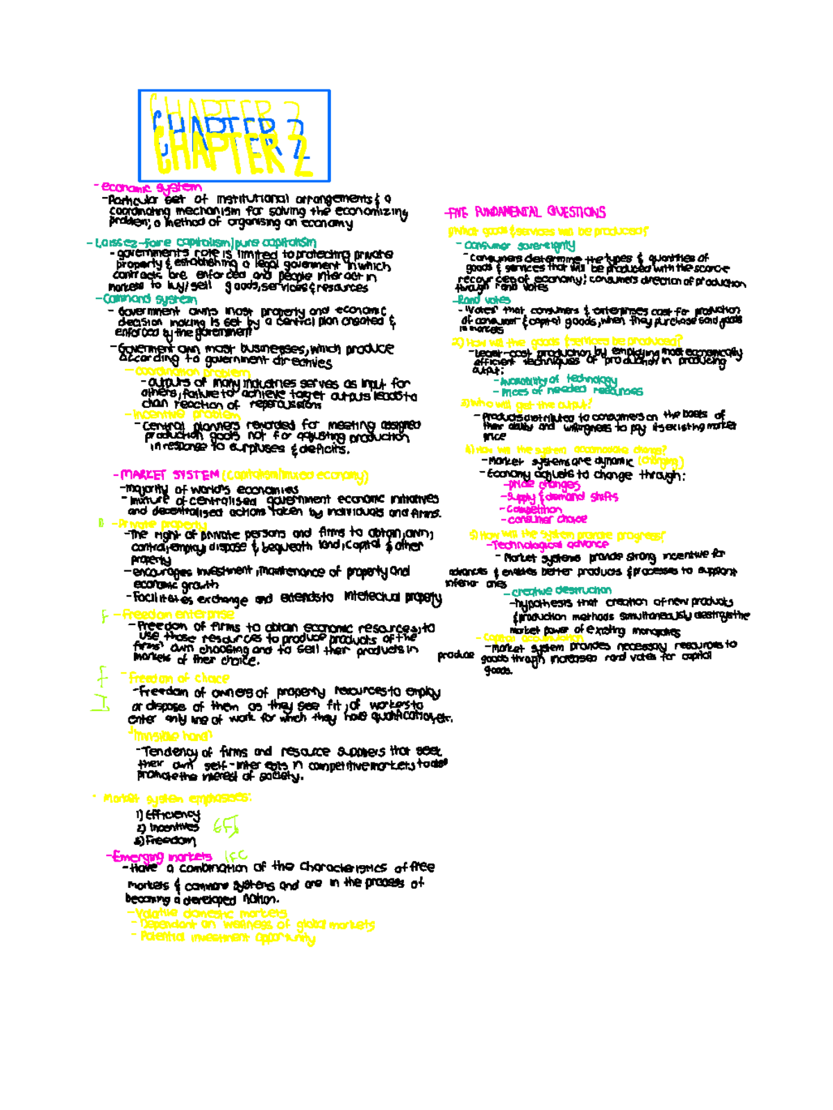 EKN110 - Chapter 2: Economic Systems and Coordination Mechanisms - Studocu