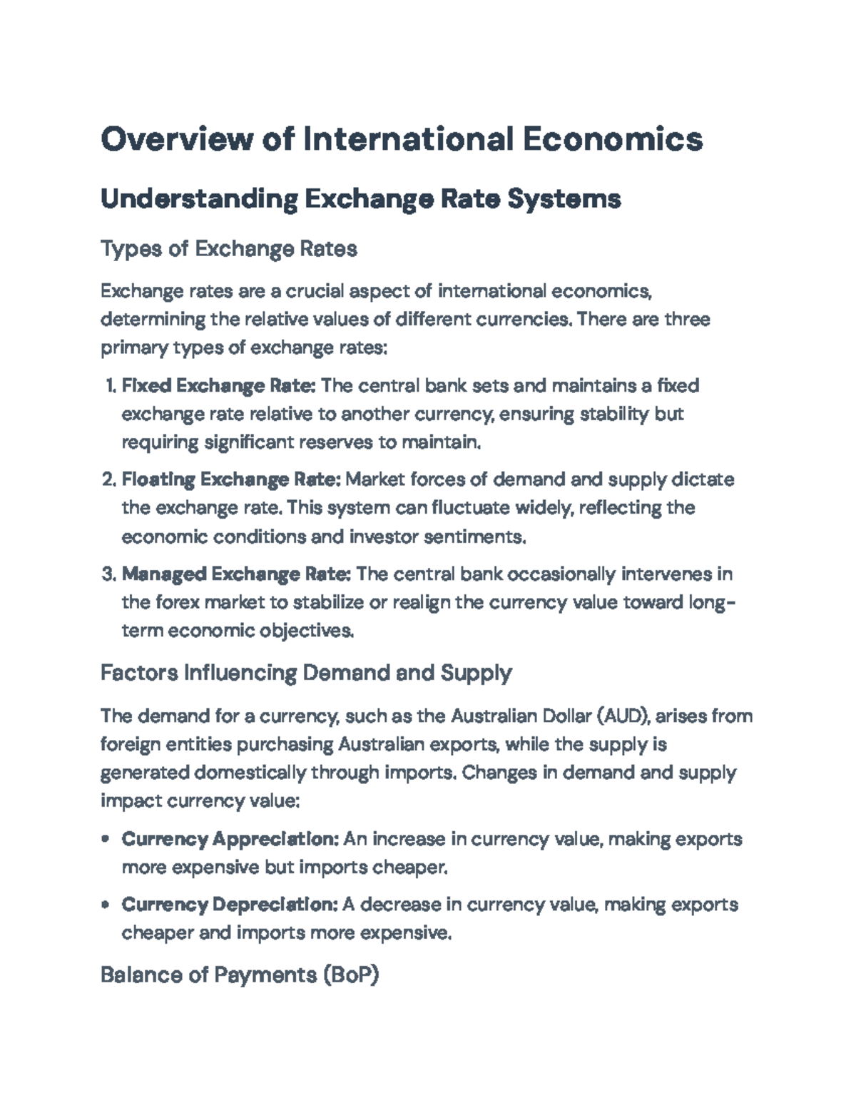 Understanding Exchange Rate Systems and Global Economic Factors ...