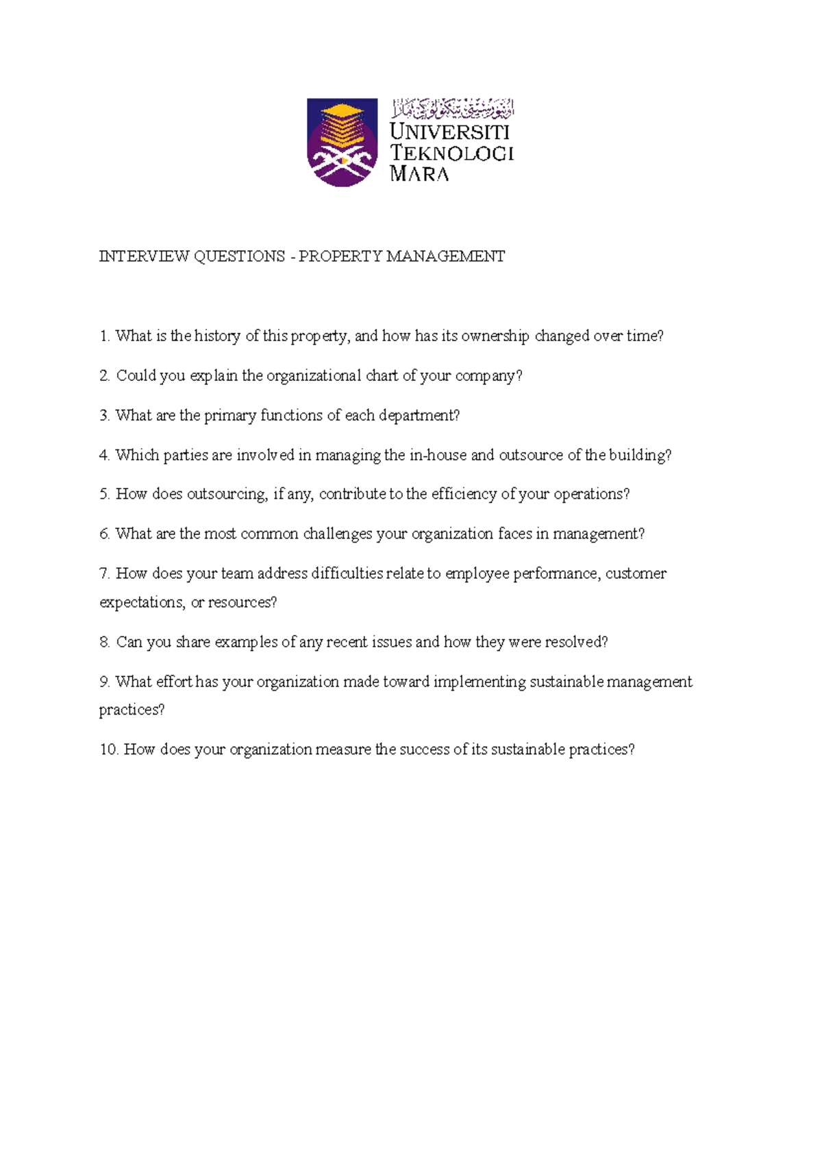 Interview Questions for Property Management 317: Key Insights ...