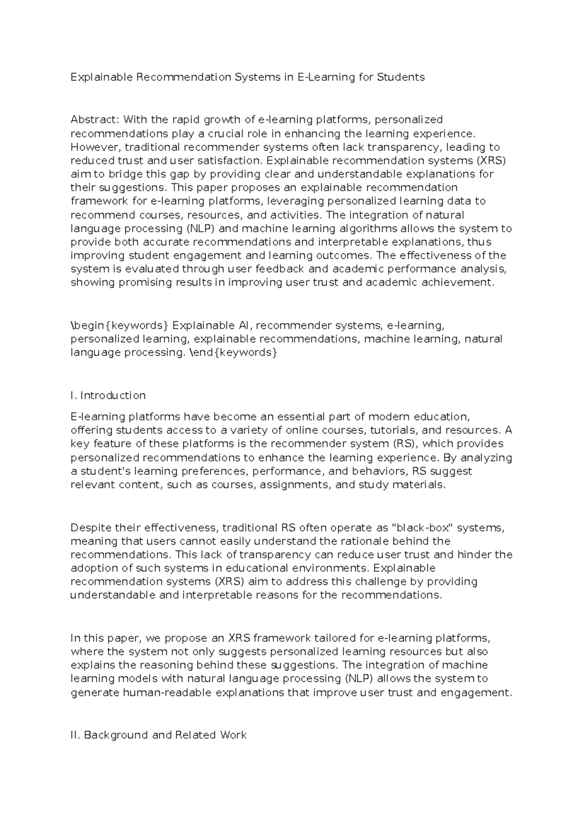 Explainable Systems in E learning - Explainable Recommendation Systems ...
