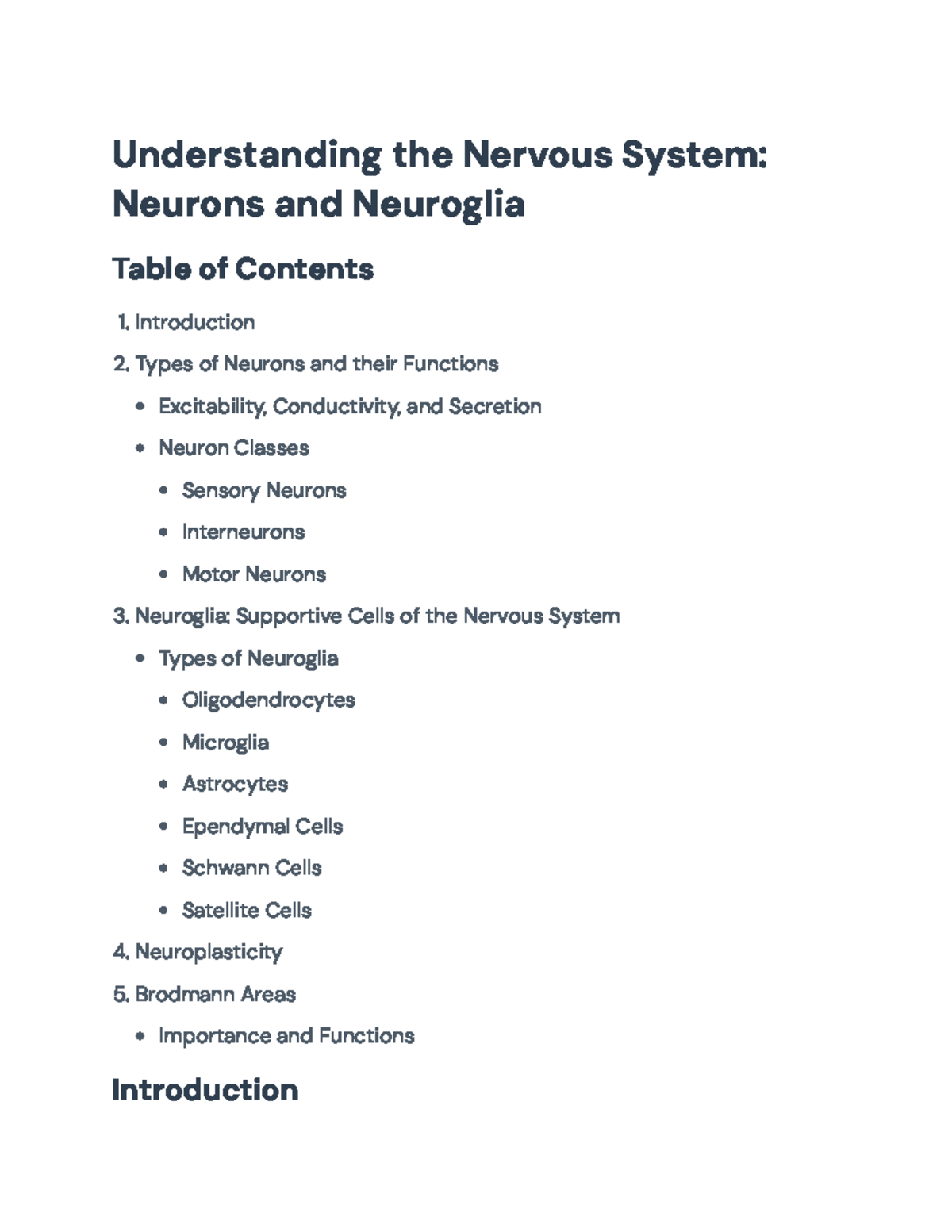 Neurons and Neuroglia: Understanding the Nervous System Functions ...