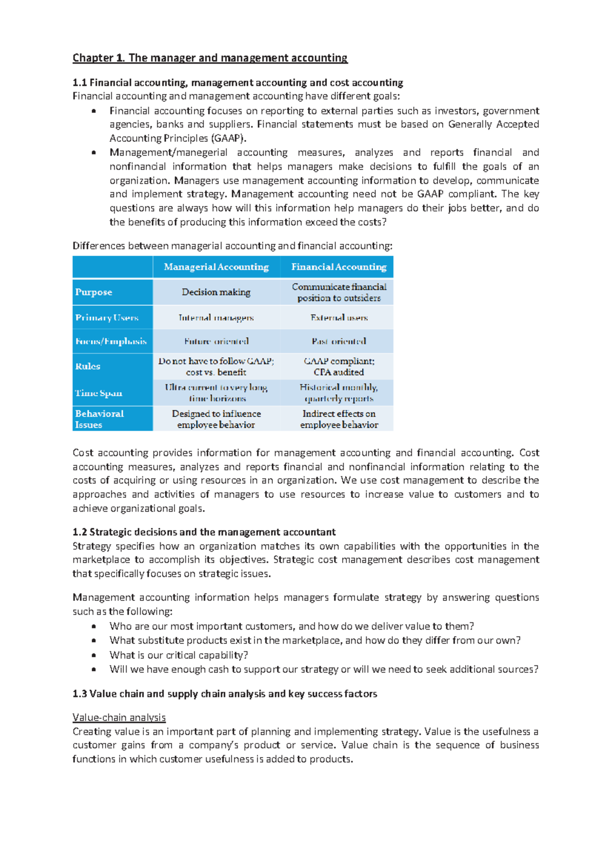 Cost Accounting Study Notes: Theory and Applications for ACCT 101 - Document Preview