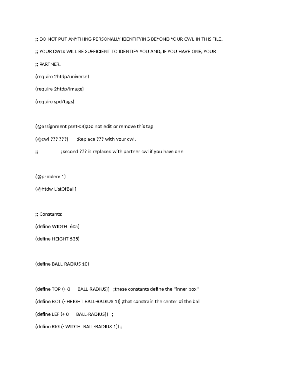 Prob Set 4 Solutions - CPSC110 Programming Assignment - Studocu