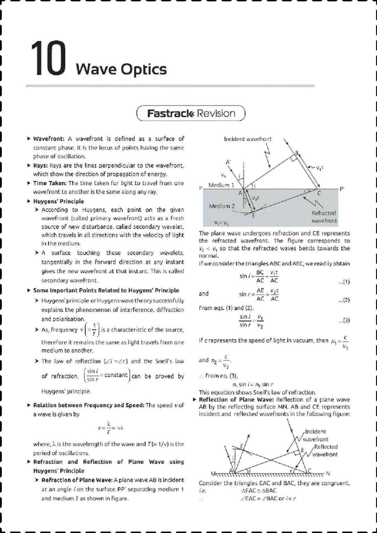 Selfstudys com file - PRACTICE MATERIAL - 10 Wave Optics Fastrack ...
