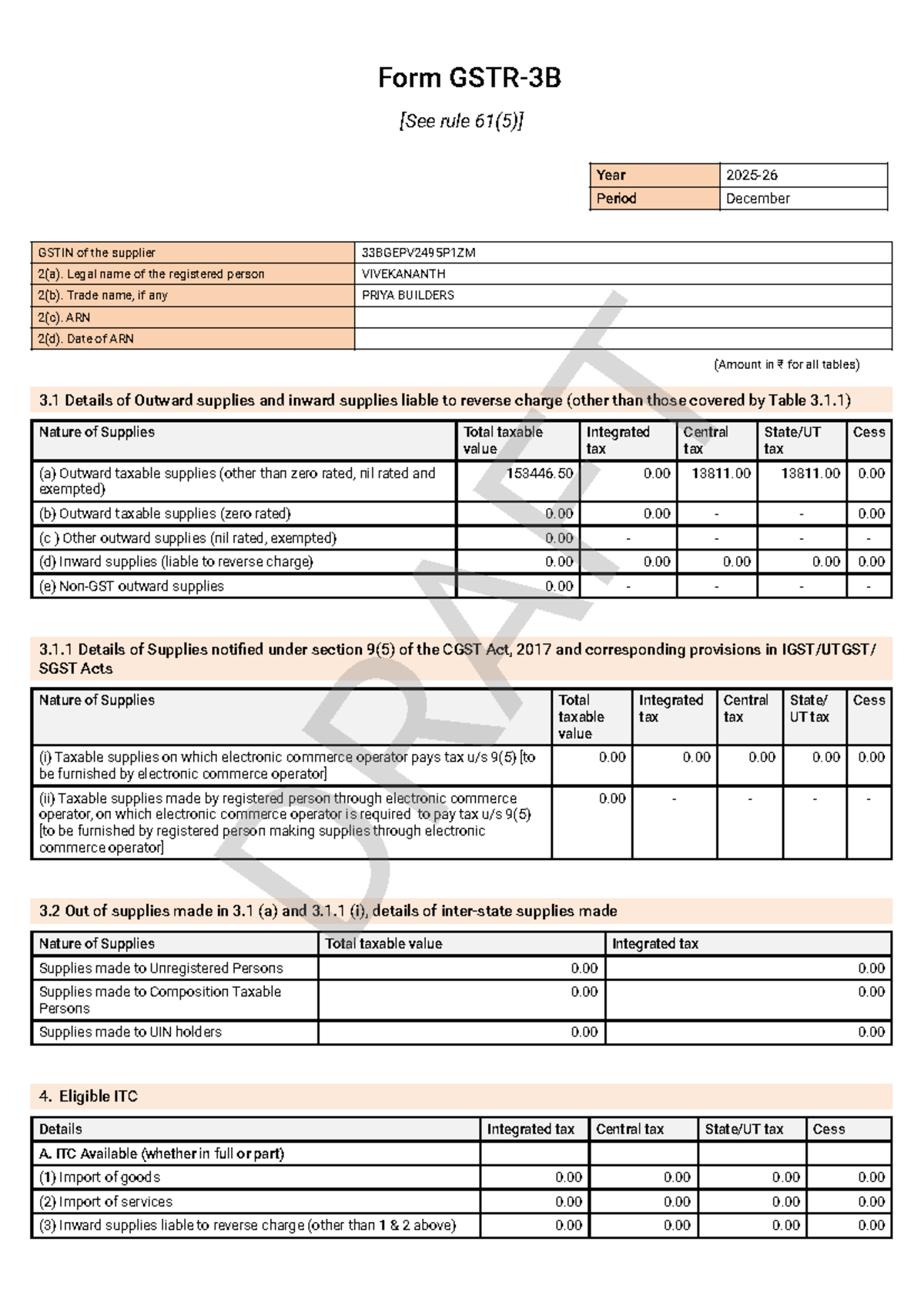 GST R3B Filing Details for Supplier 33BGEPV2495P1ZM - Studocu