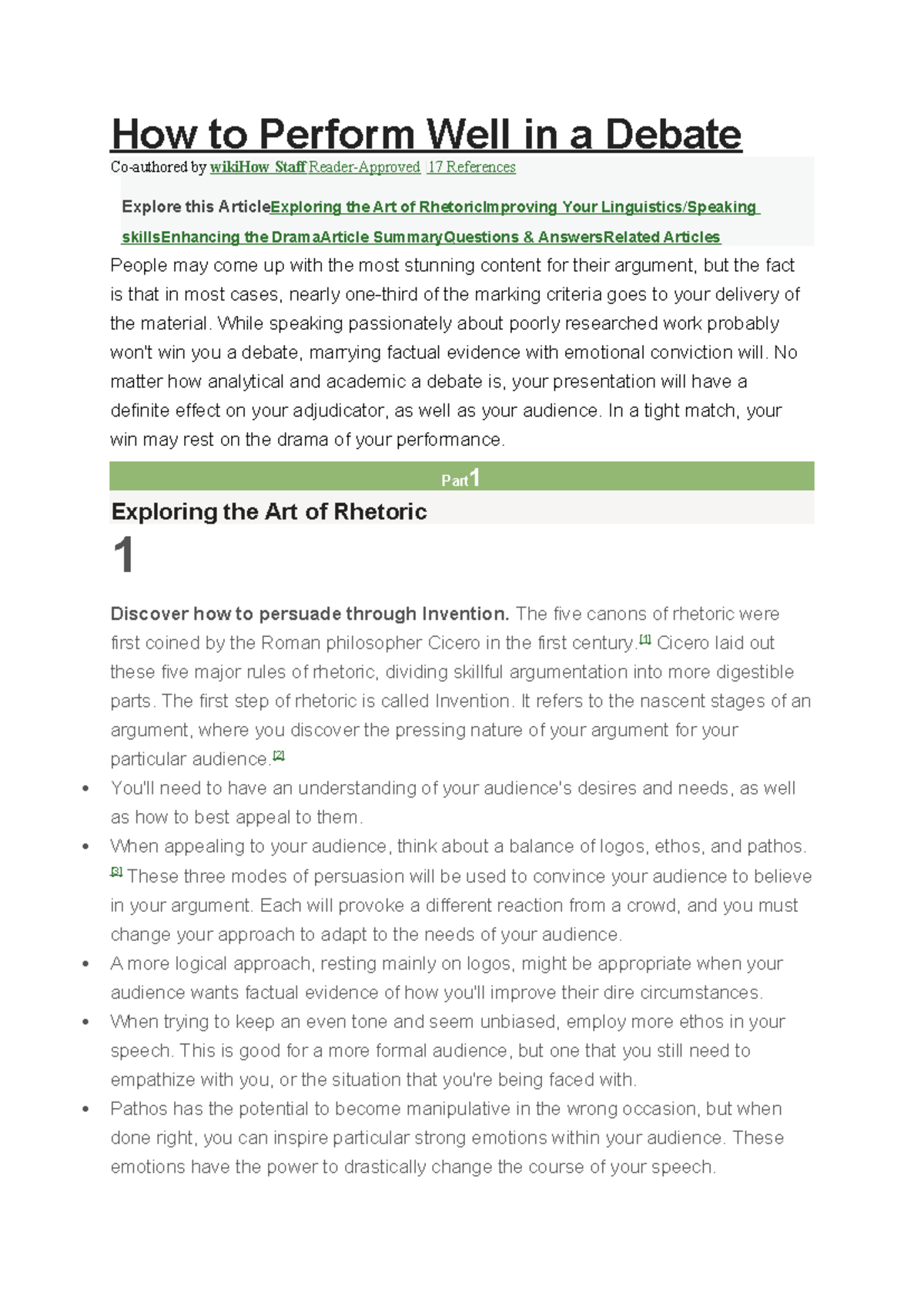 Debate Skills Enhancement: Mastering Rhetoric and Delivery - Studeersnel