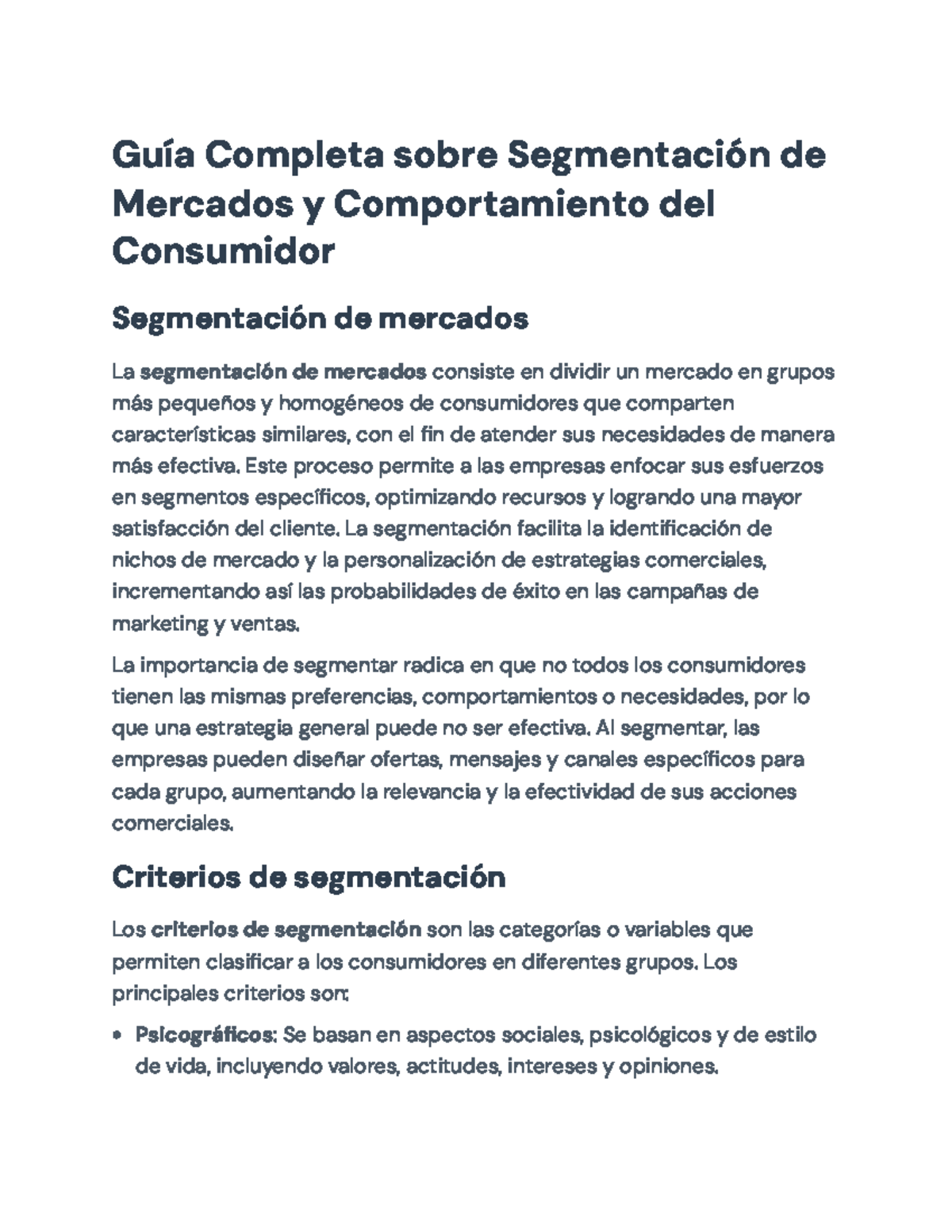 Guía Completa sobre Segmentación de Mercados y Comportamiento del ...