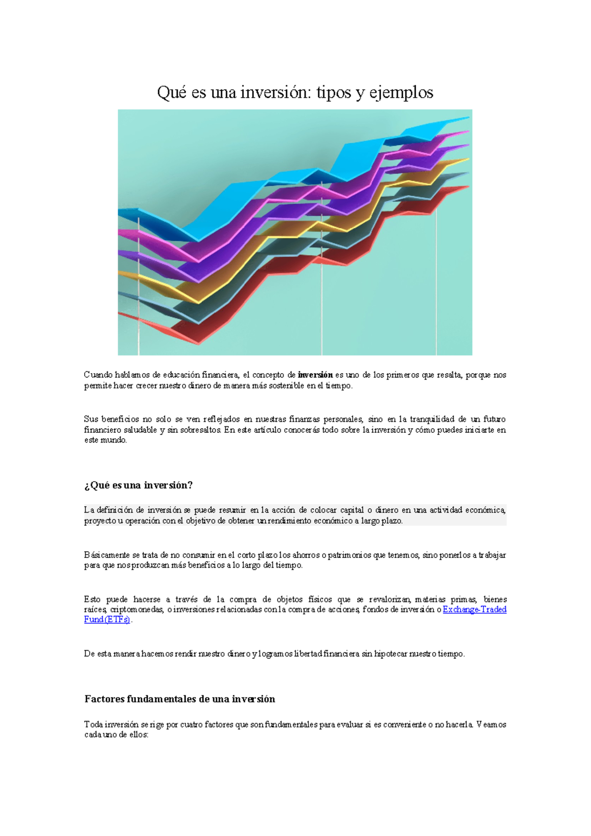 Inversiones: Tipos, Beneficios y Diferencias con el Ahorro - Studocu