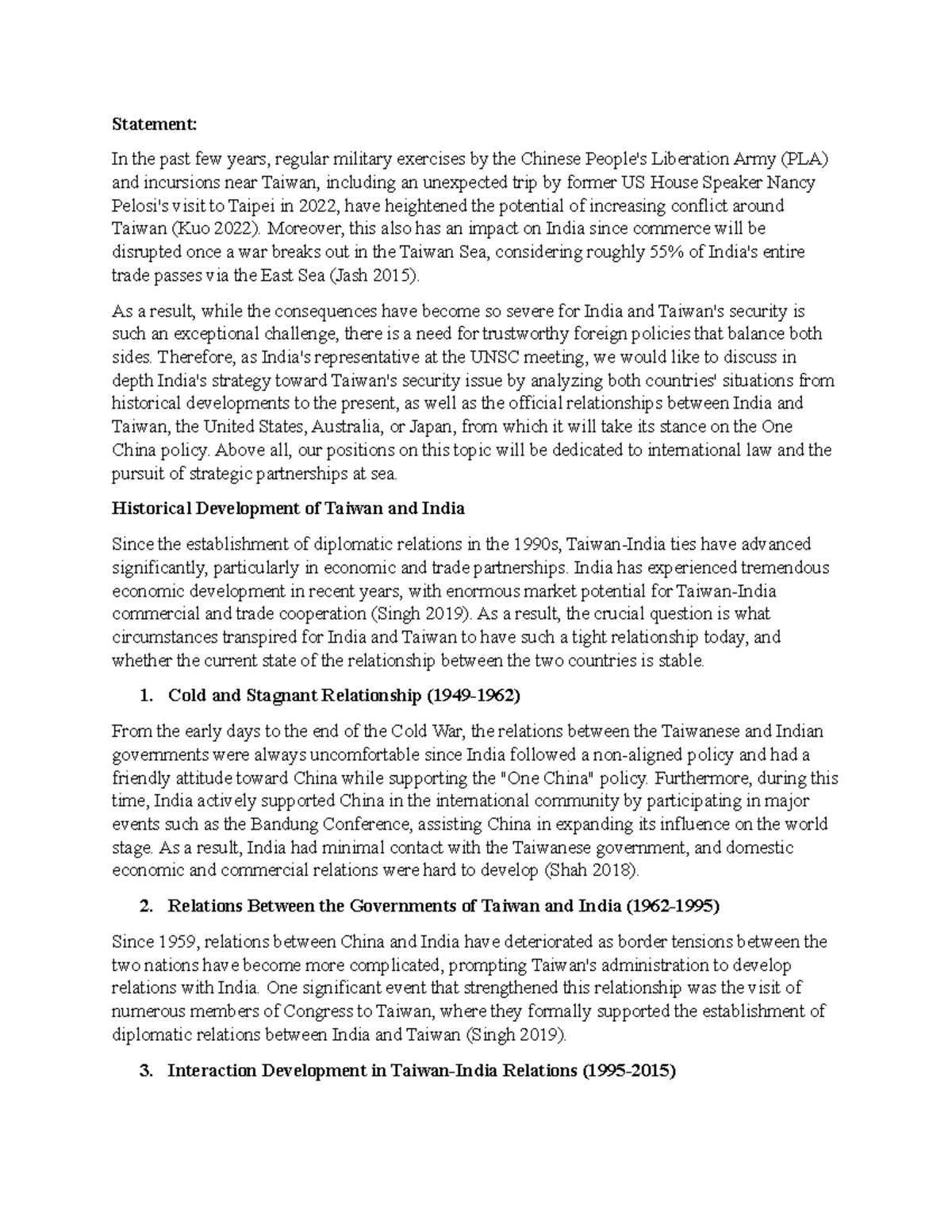 Final Assignment - Statement: In the past few years, regular military ...