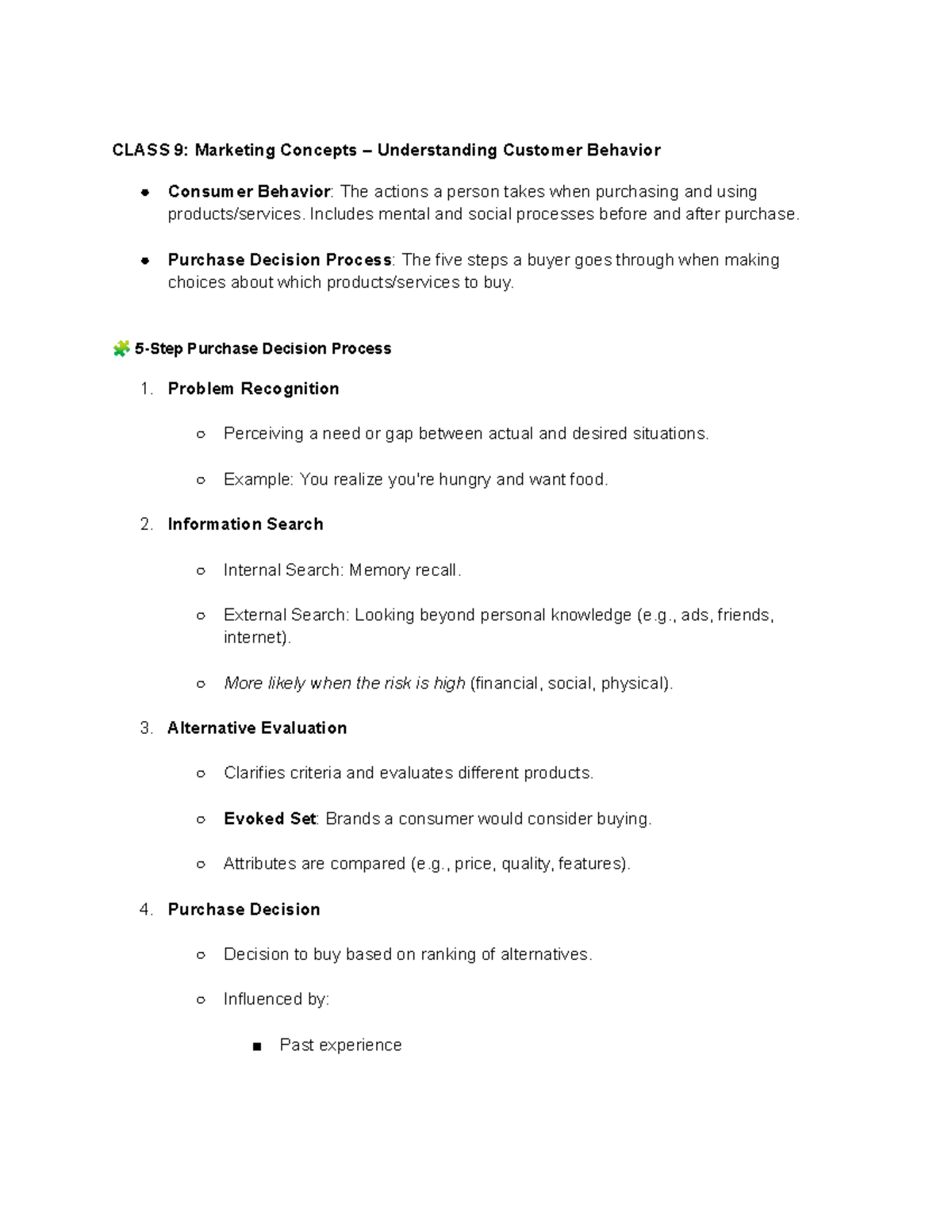 BUS221 chapter 9 and 10 - Notes and material - CLASS 9: Marketing ...