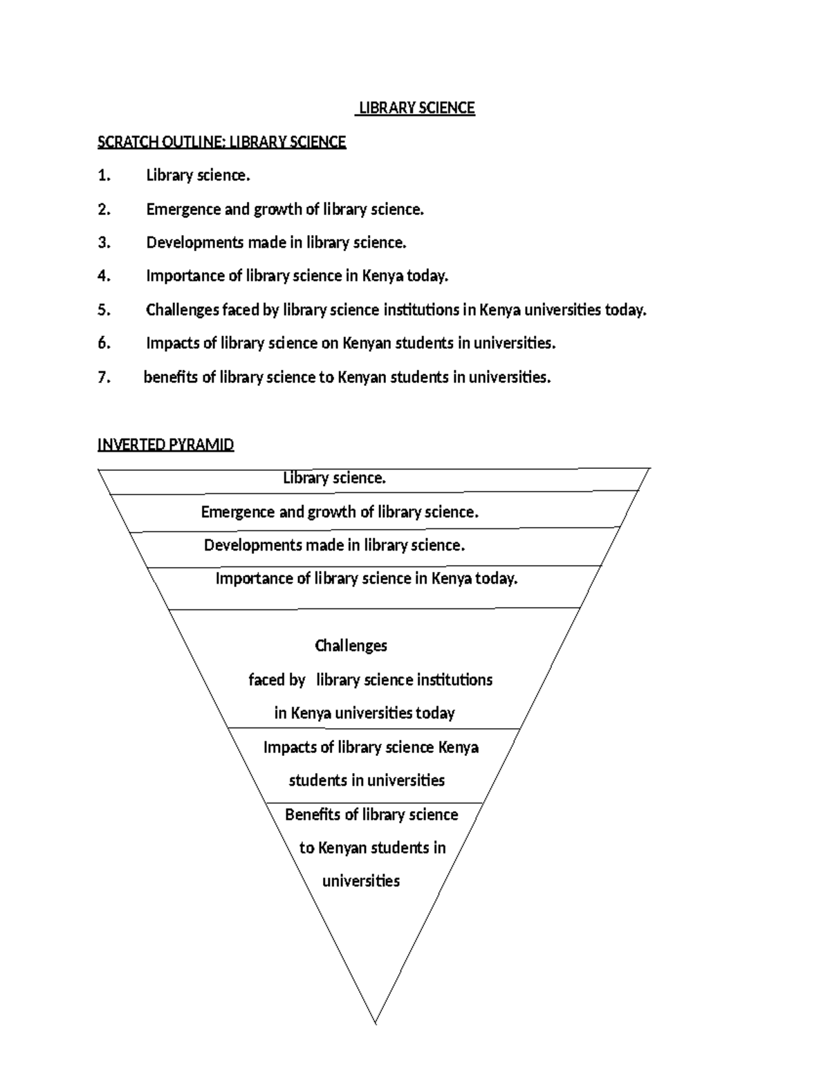Library science - just a research doc - LIBRARY SCIENCE SCRATCH OUTLINE ...