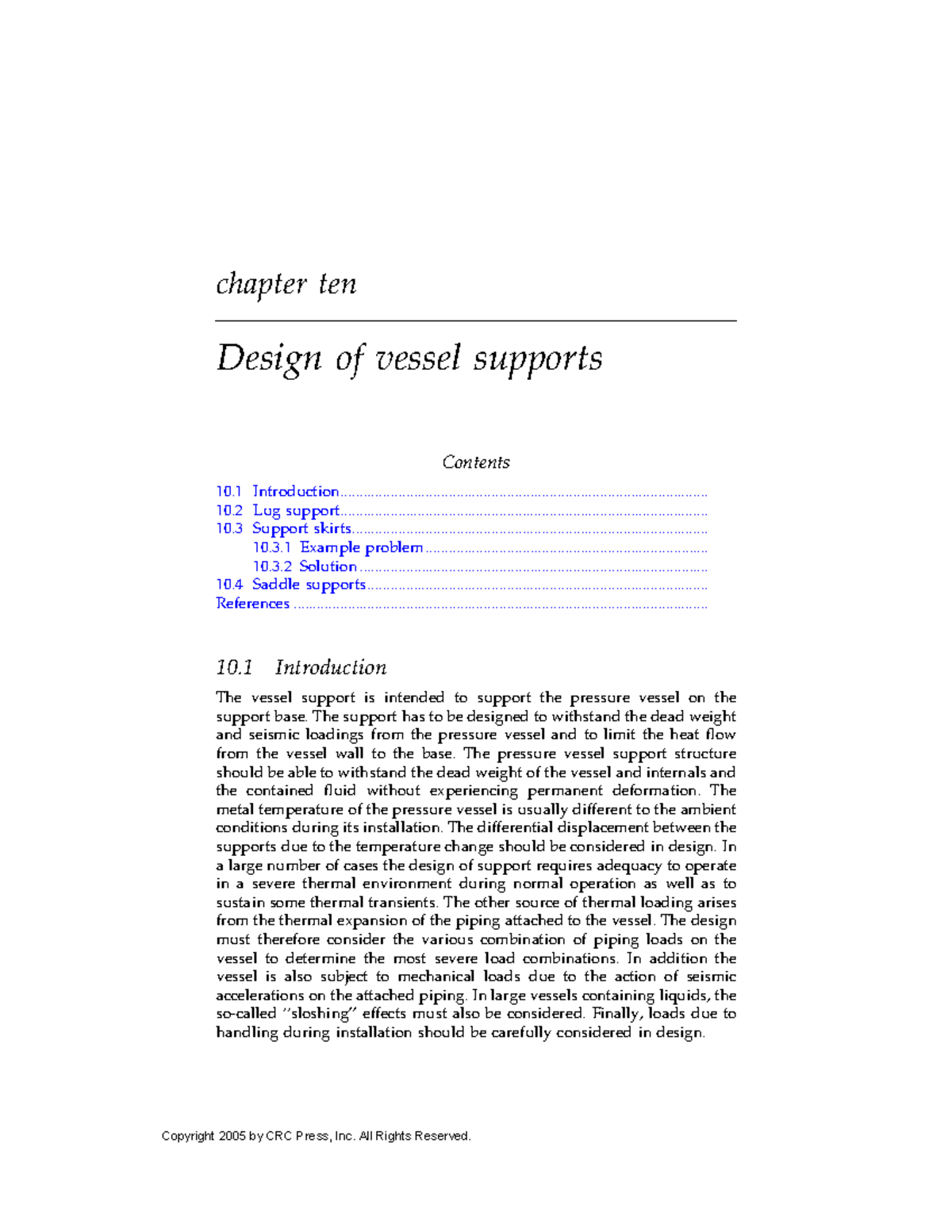 Chap10-Vessel Support Design: Types and Considerations - Studocu
